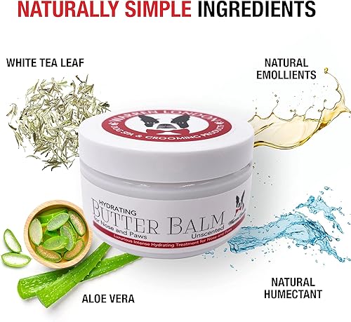 Miniatura 7 de Warren London Bálsamo de mantequilla hidratante para perros, sin perfume, crema de humedad profunda para patas y nariz para almohadillas secas y