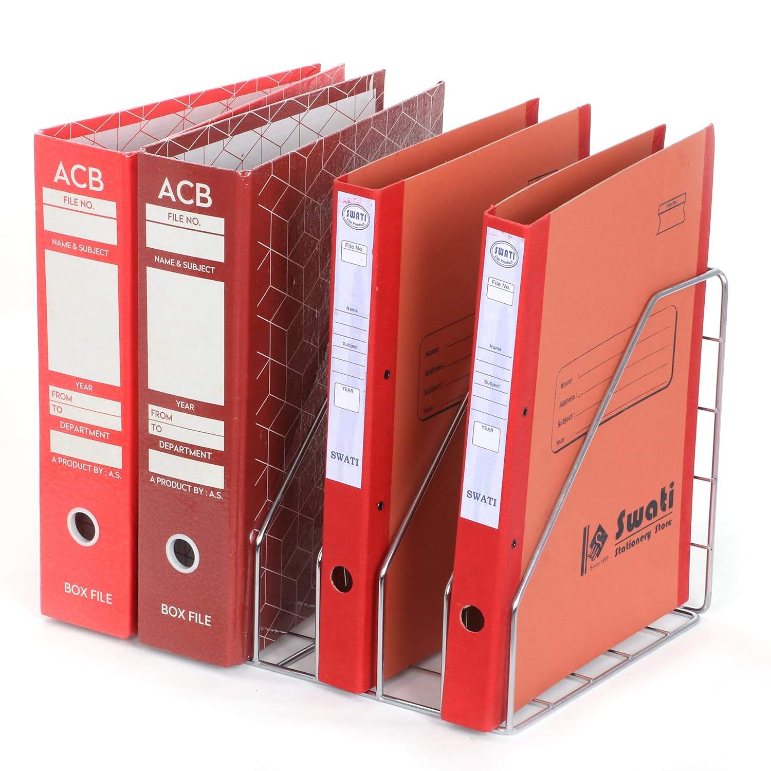 FIT N FORGET Stainless Steel Wall Mount File Rack/File Holder/Document Holder/File Holder Standing Shelf(6 Section)(2 Box File And 4 Normal File) FIT N FORGET Stainless Steel Wall Mount File Rack/File Holder/Document Holder/File Holder Standing Shelf(6 Section)(2 Box File And 4 Normal File)