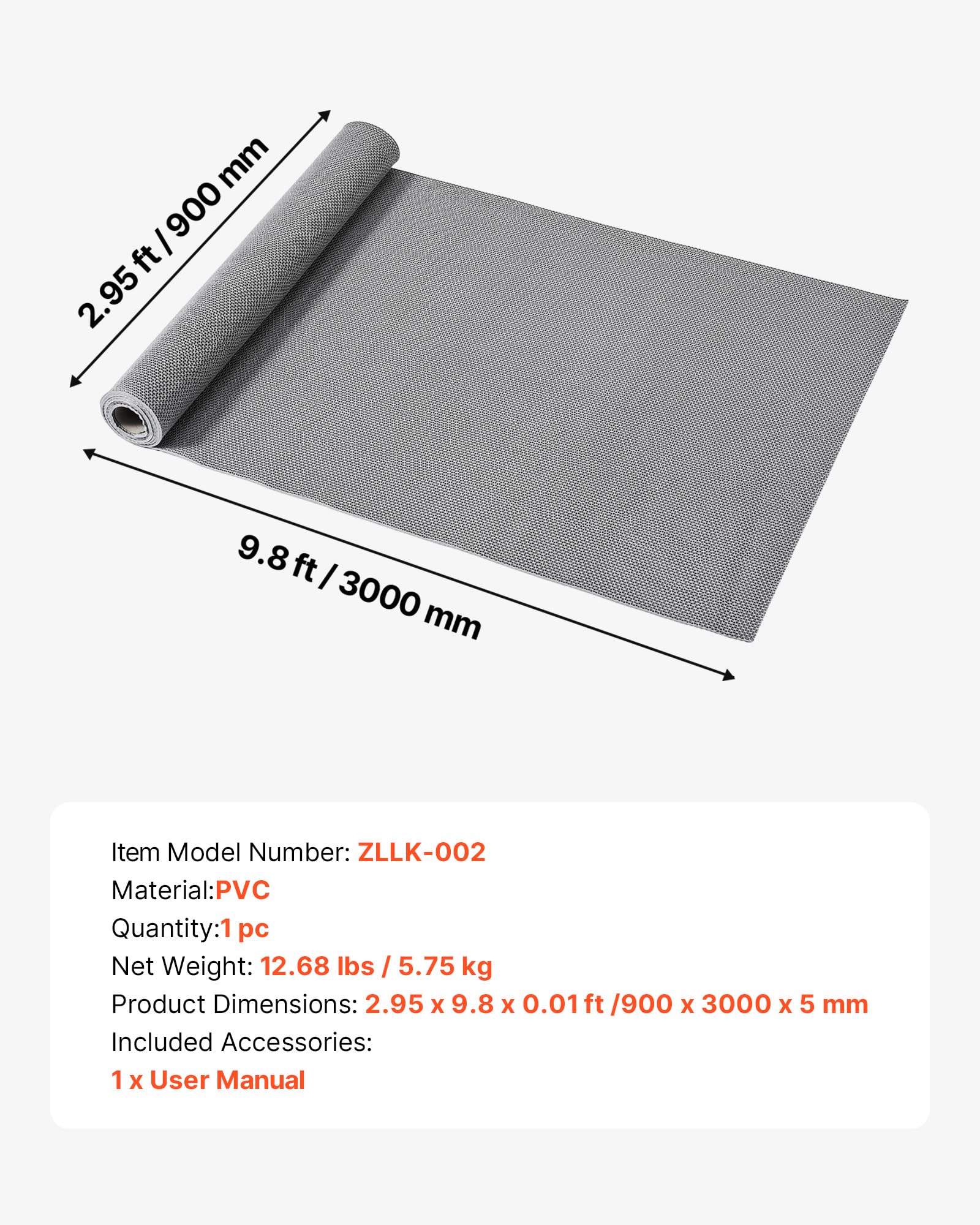 VEVOR Tapis de Drainage Antidérapant 90x300 cm, Caillebotis Piscine PVC, Revêtement Sol Zones Humides Restaurant Piscine Terrasse Salle de Bain