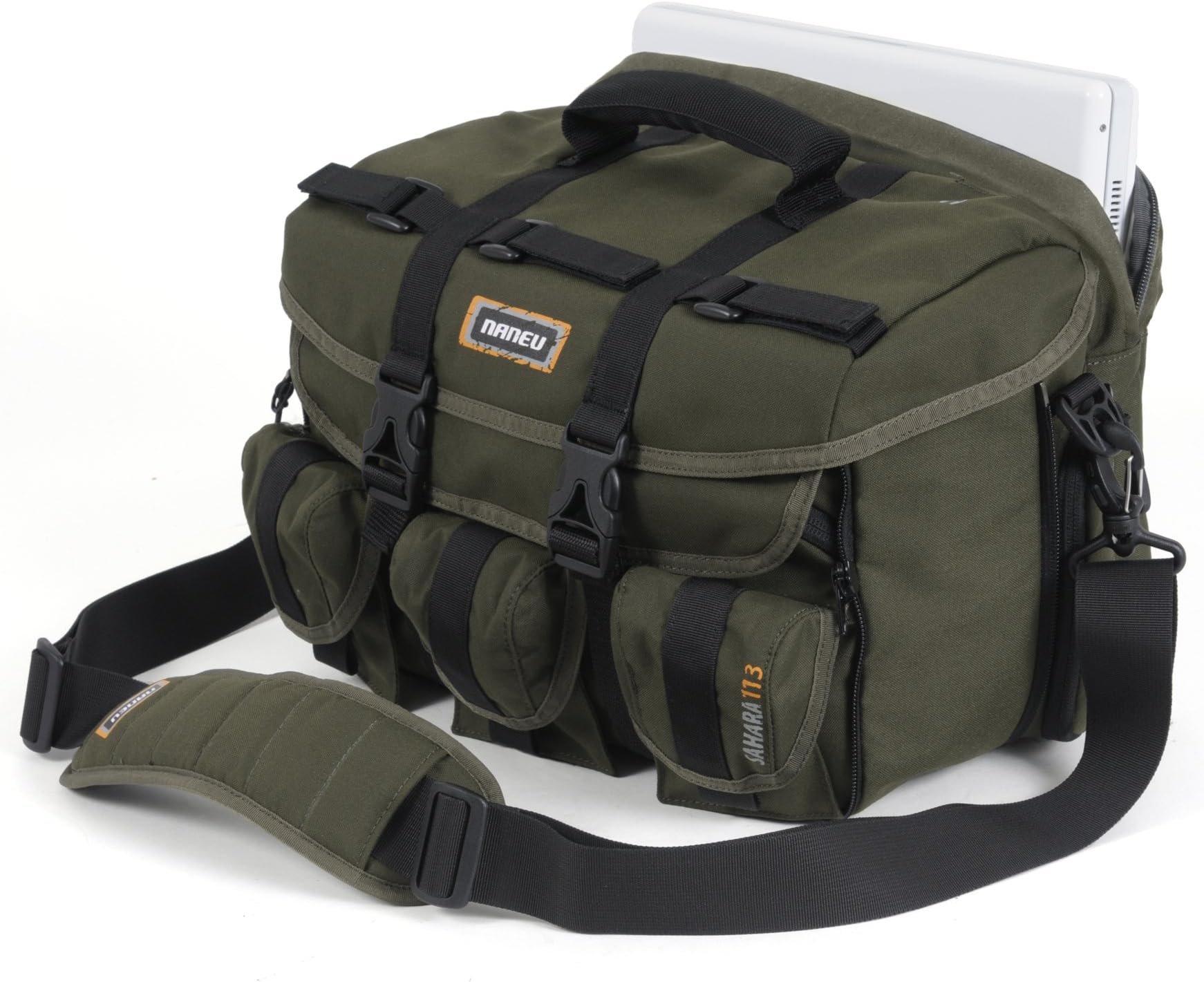 Naneu 115f Grn Sahara Expandable Shoulder Camera Bag with 15.4-Inch Laptop Sleeve (Green)