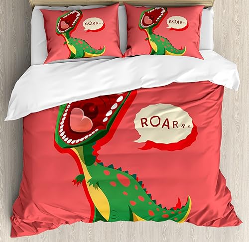 Miniatura 118 de Ambesonne Juego de funda de edredón de pesca, lubina de boca grande atrapando un bocado en espray de agua, imagen salvaje, juego de cama decorativo