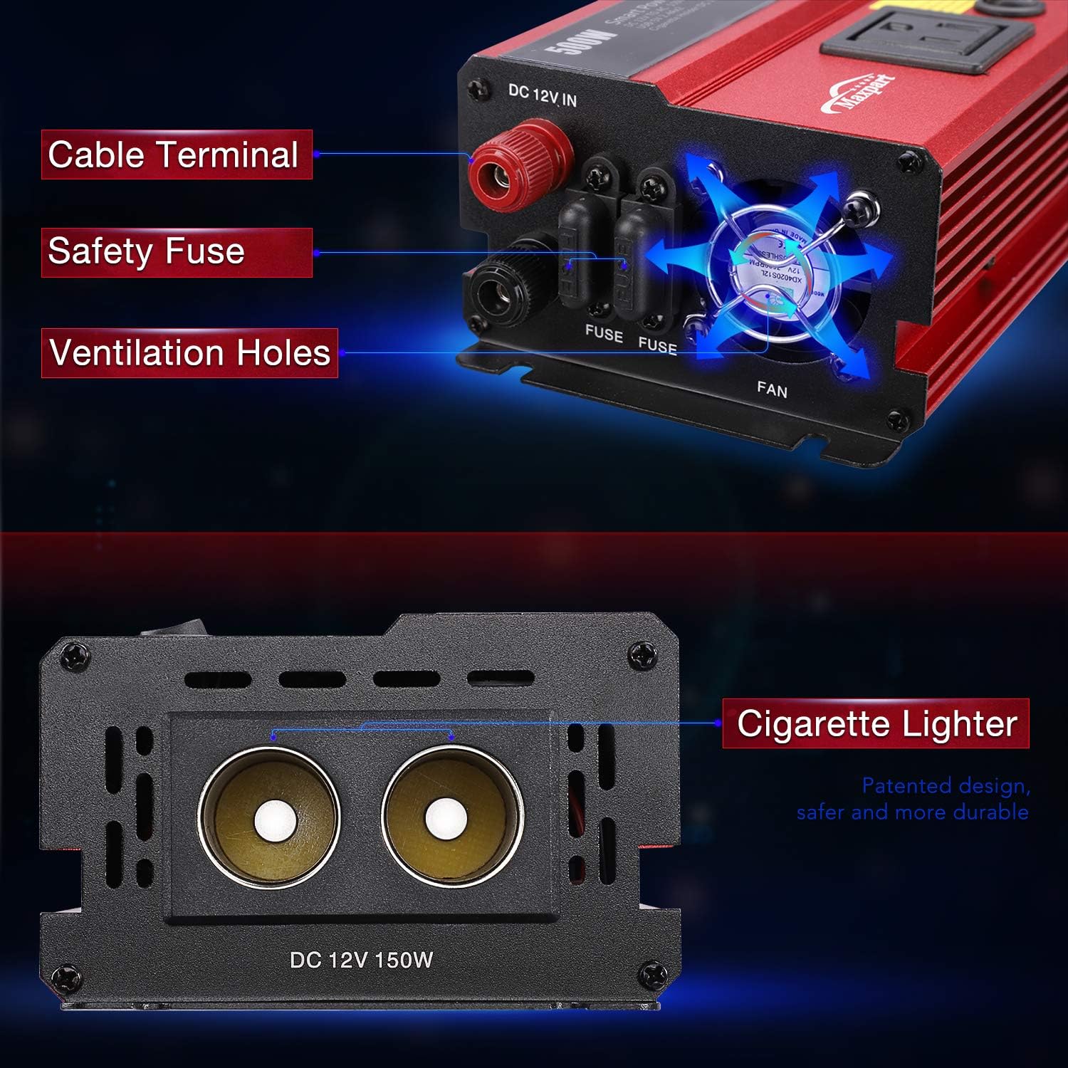🛒 Flаѕh Sаlе TWING 500W Power Inverter, Car/Lightruck 12V DC to 110V AC Converter Dual 2.4A USB Ports Car Charger with Dual Cigarette Lighter Ports for Smartphones Laptops Tablets