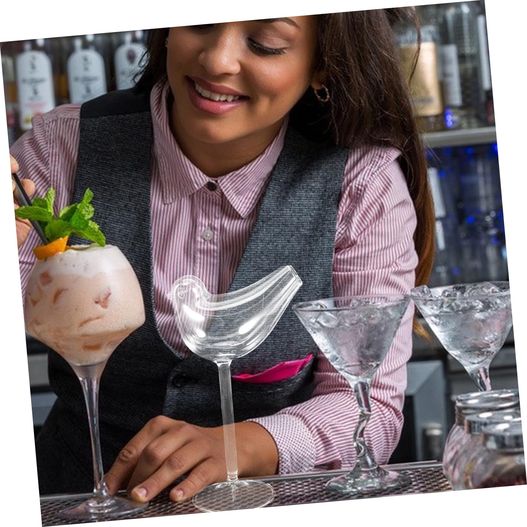 Happyyami 4 Piezas De Copa De Vino Birdie Vasos Elegantes para Beber Aperitivos Vasos para Beber Vasos De Cóctel Vasos Transparentes para Pájaros para Vasos De Bar Copas De