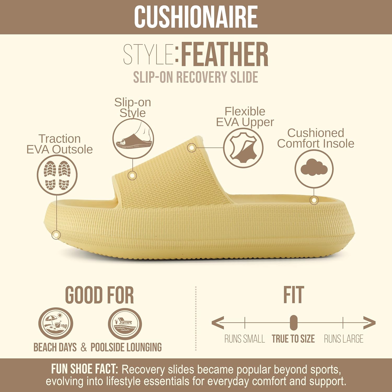 CUSHIONAIRE Feather EVA Slides for Women – Comfortable Slip On Womens Slippers, Indoor Outdoor Shower Shoes, Beach Essential Cloud Slides - Image 4