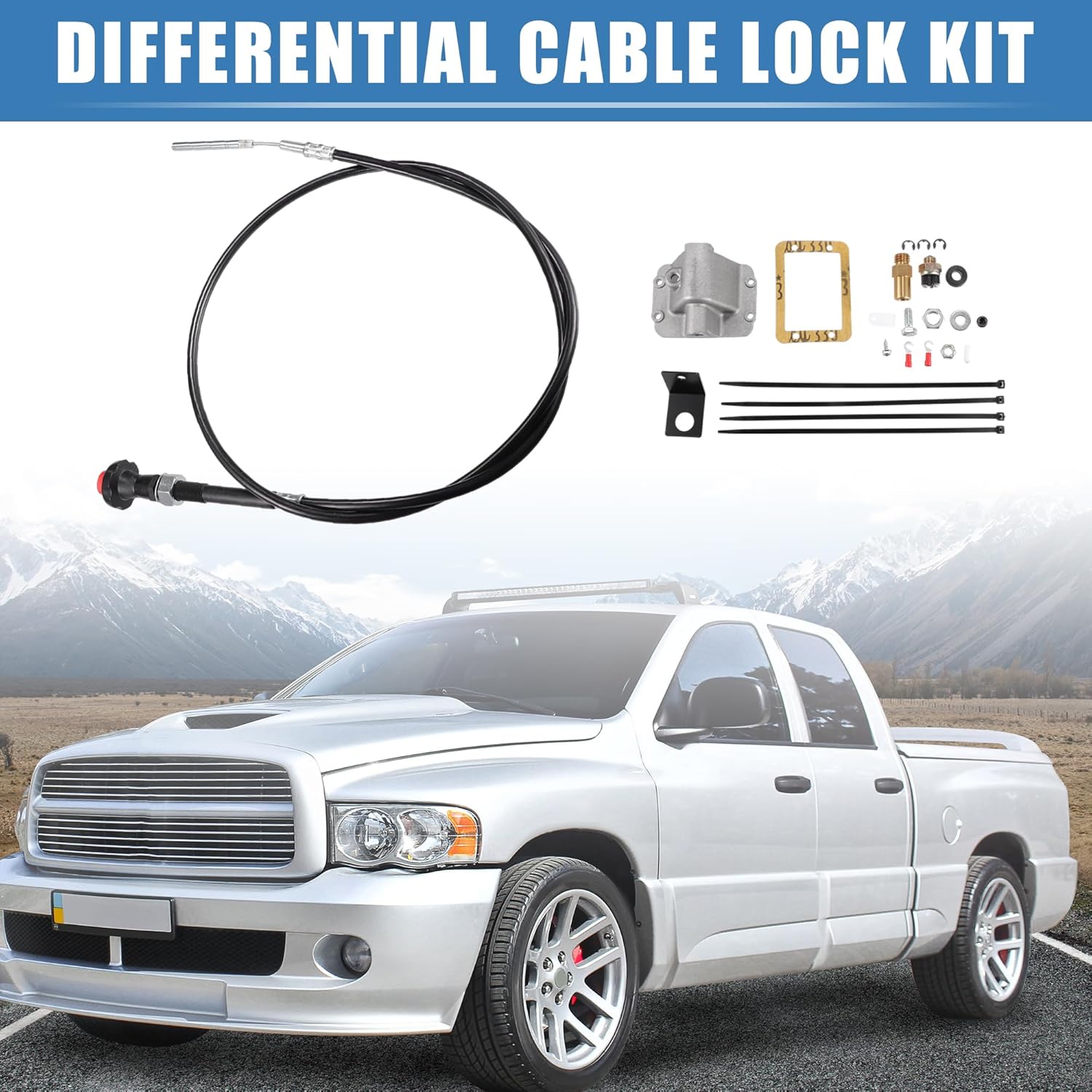 X AUTOHAUX 1 Set Car Differential Cable Lock Kit for Dodge for Ram 1500 1994-2001 for Dodge for Ram 2500 3500 1994-2002 Axle Disconnect