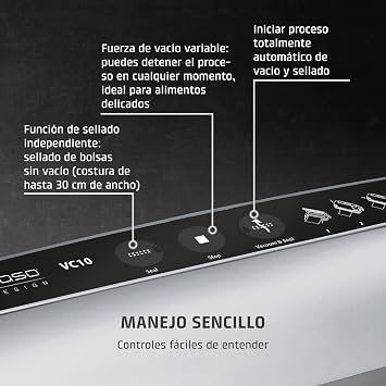 CASO VC 10 - Compact Household Vacuum Sealer - Food Vacuum Machine - 30 cm Long and Stable Welding Seam - Free Food Manager App - Silver