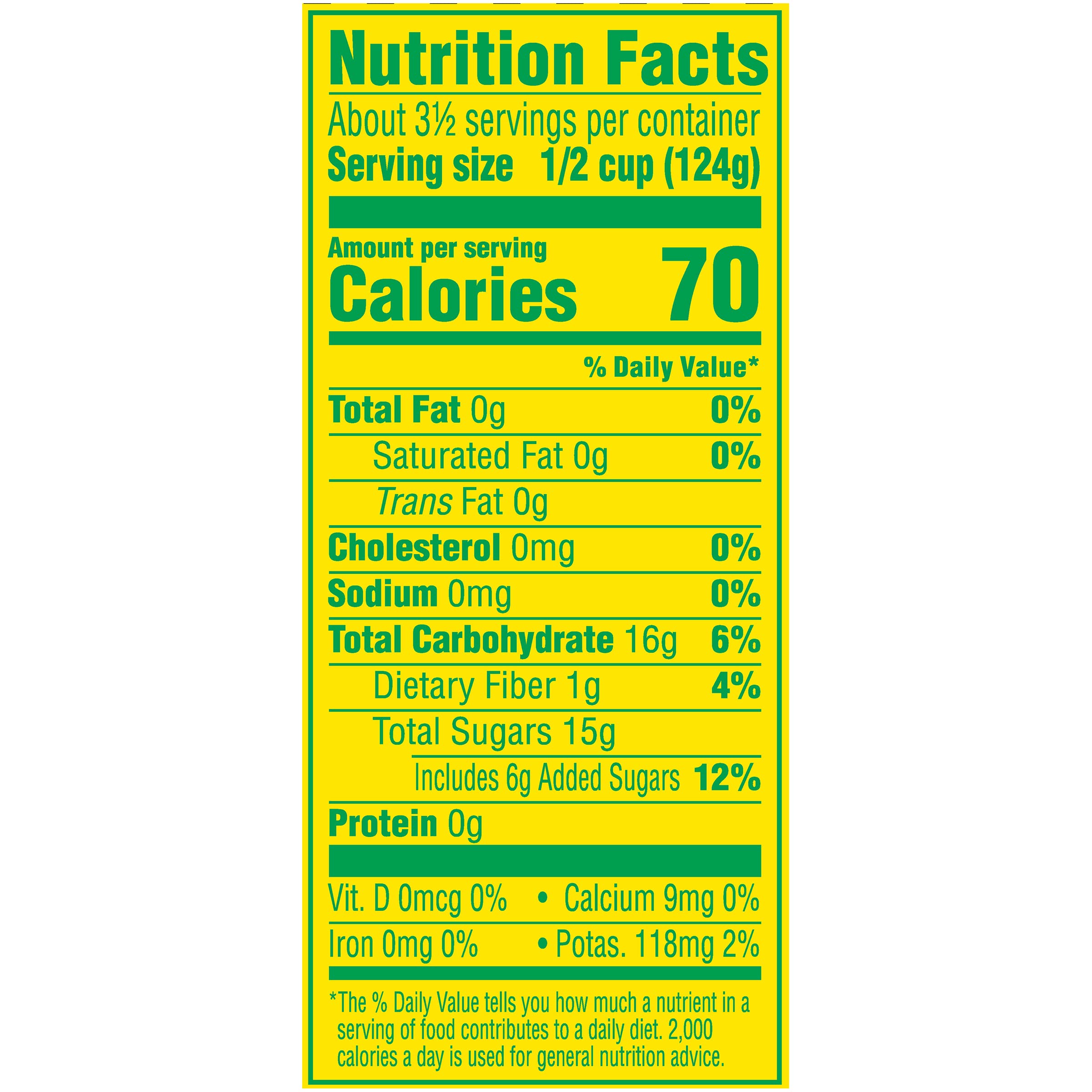 Del Monte Diced Mango in Extra Light Syrup, Canned Fruit, 12 Pack, 15 oz Can, Yellow