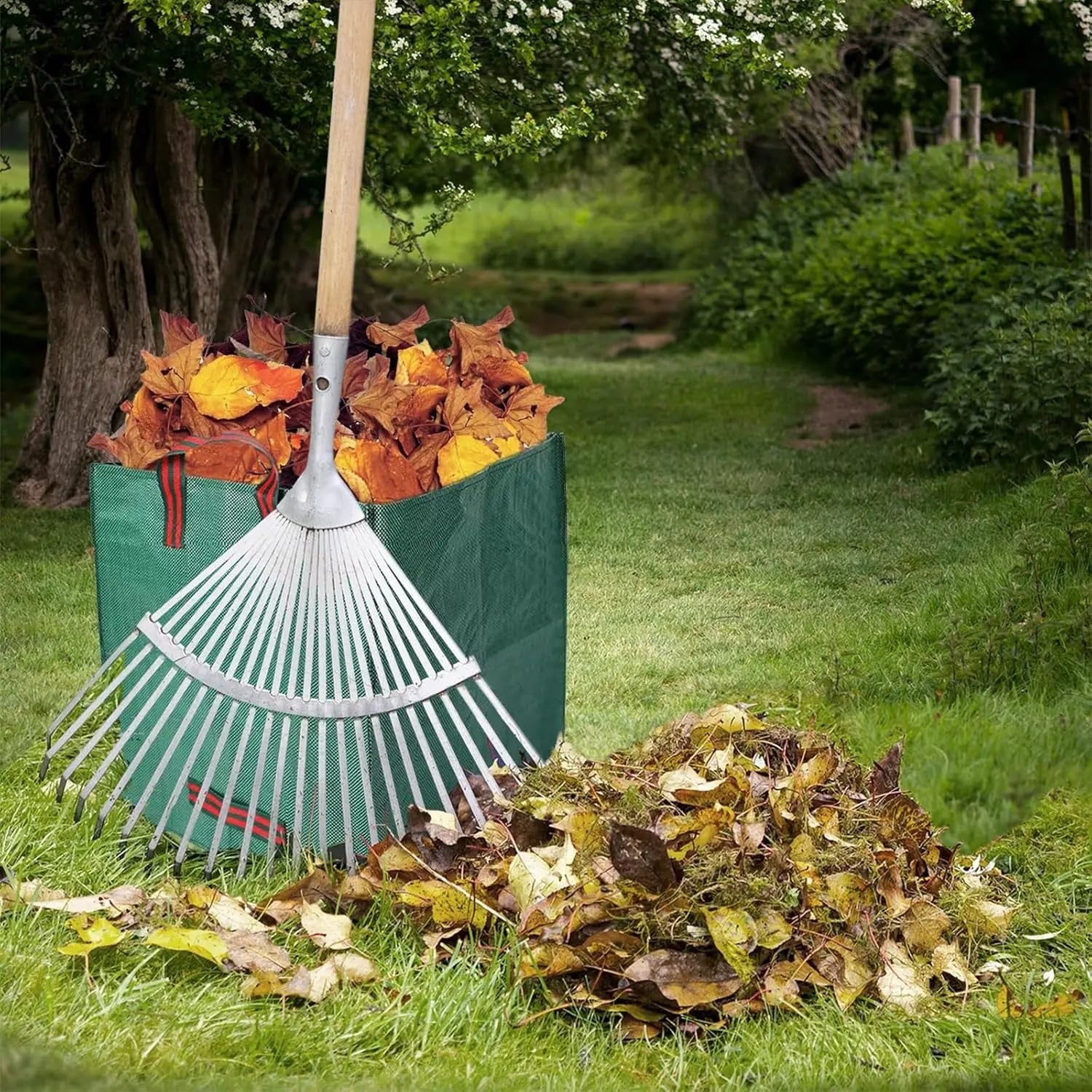 1-3PCS Bolsas reutilizables para desechos de jardín Large120L 125L 200L Patio independiente Bolsa para hojas