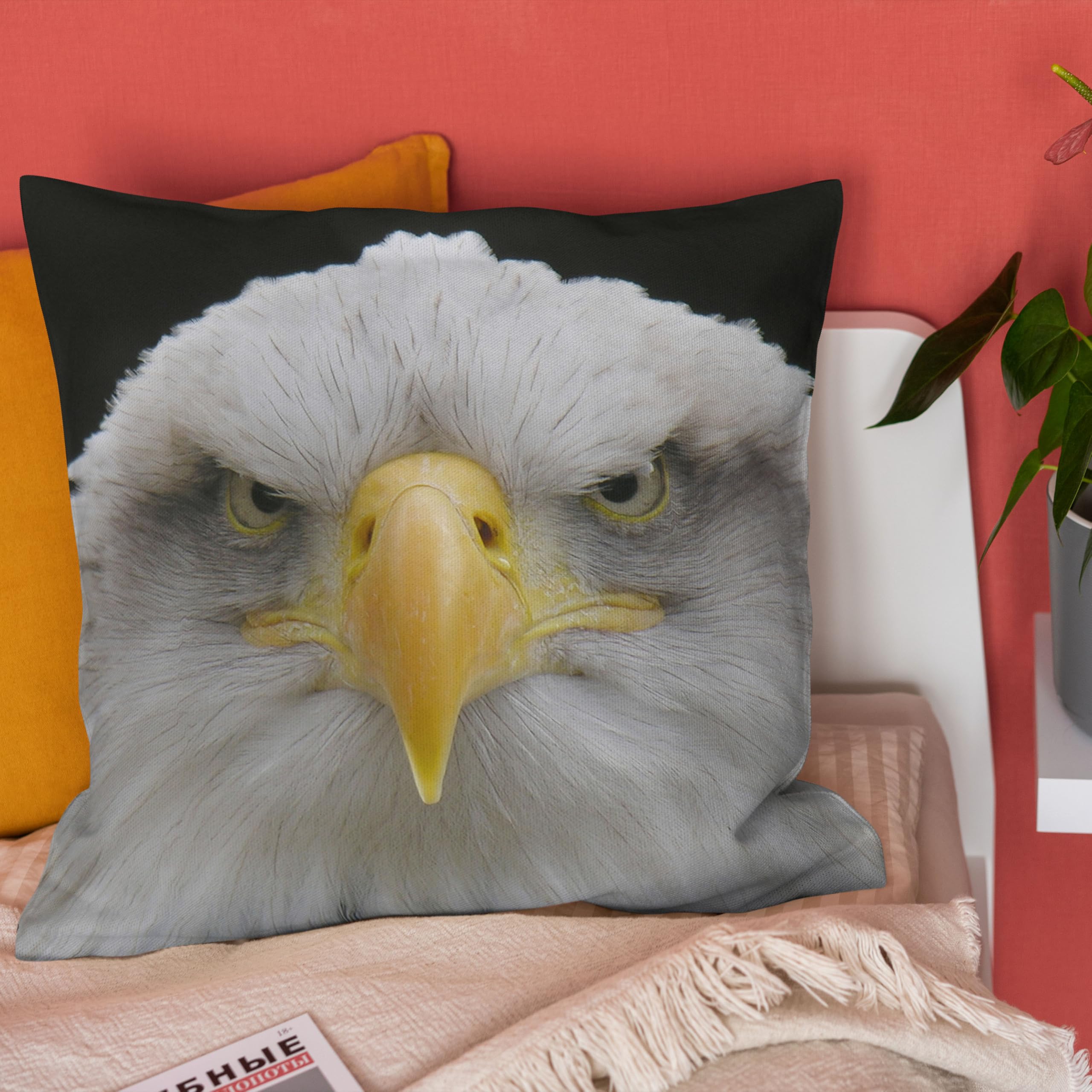 Fundas de almohada de lino para sofá, fundas de cojín de lino para sala de estar, sofá de 50 x 50 cm, fundas de almohada Raptor para sofá al aire libre, fundas de cojín de repuesto para sala