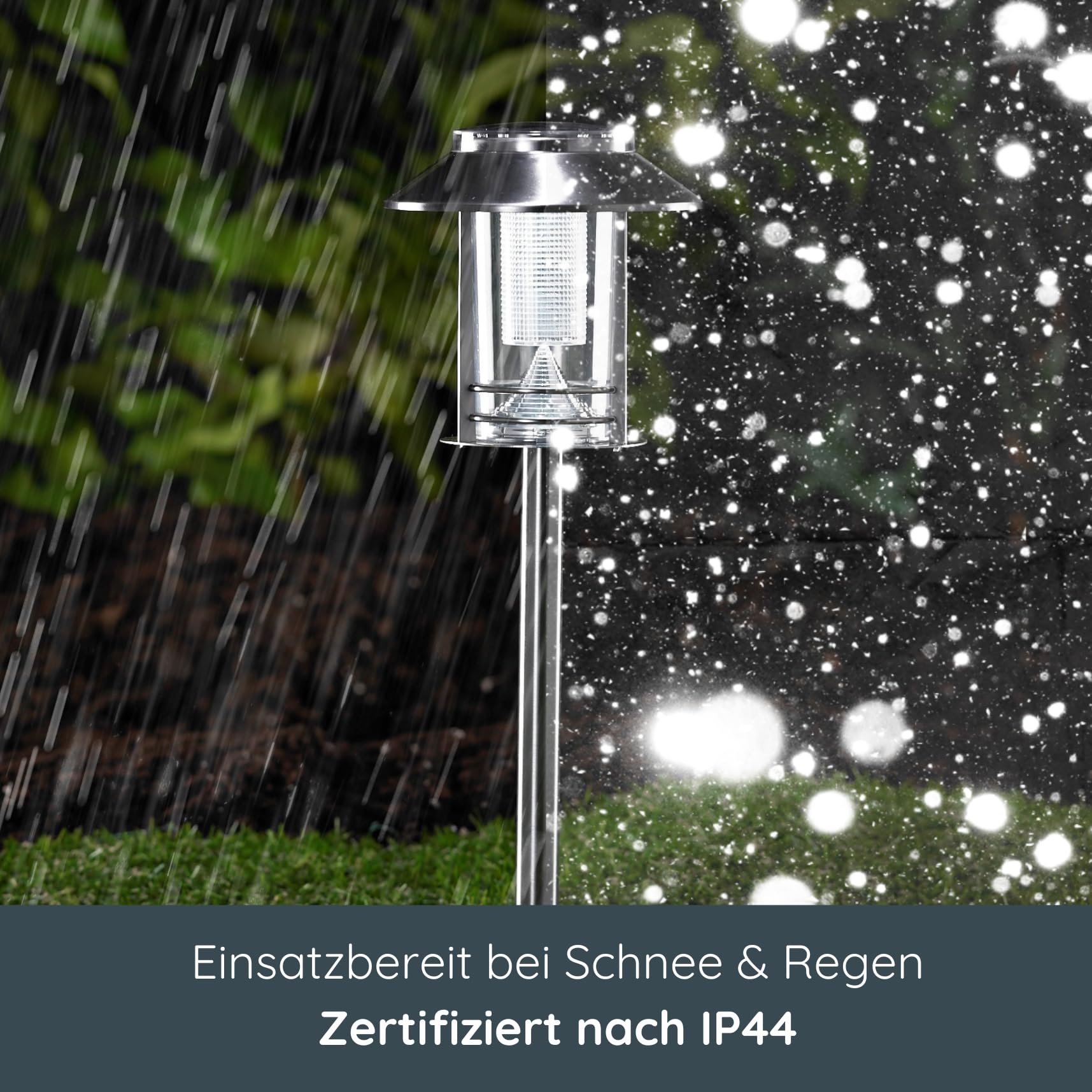 MeLiTec Solar-Gartenlampe 3er-Set, Outdoor-Solarleuchte für Garten Balkon und Terrasse, Außenbeleuchtung, Solar-Wegebeleuchtung, bis zu 8 Stunden Leuchtdauer, aus Edelstahl, SO26