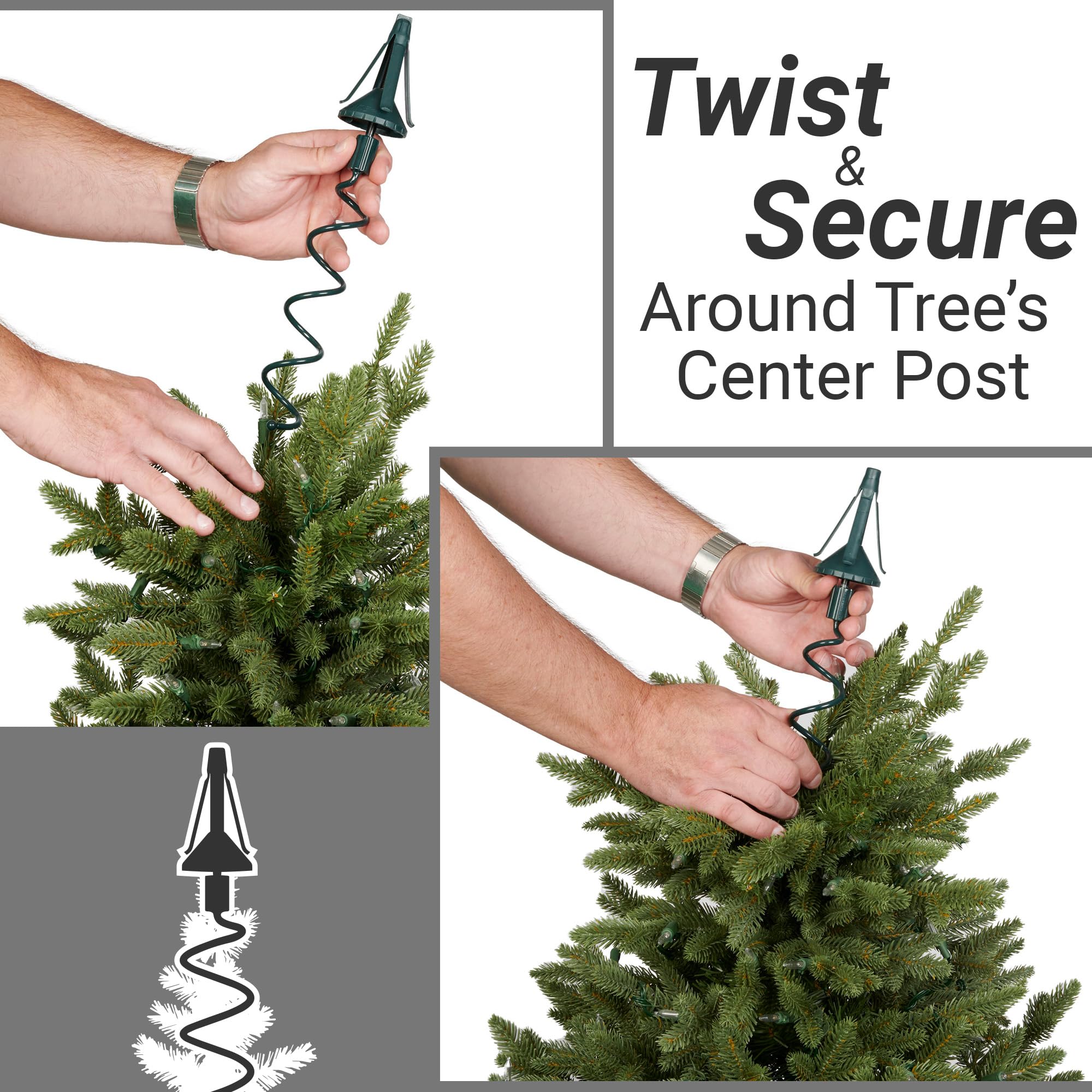 Support Universel Pour Cime D’Arbre De Noël – Fixation Réglable Pour Topper Stable