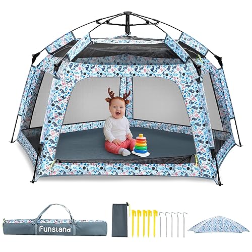 Tienda de campaña desplegable para bebés, tienda de campaña para exteriores e interiores para playa con toldo, bolsa de viaje, patio de juegos