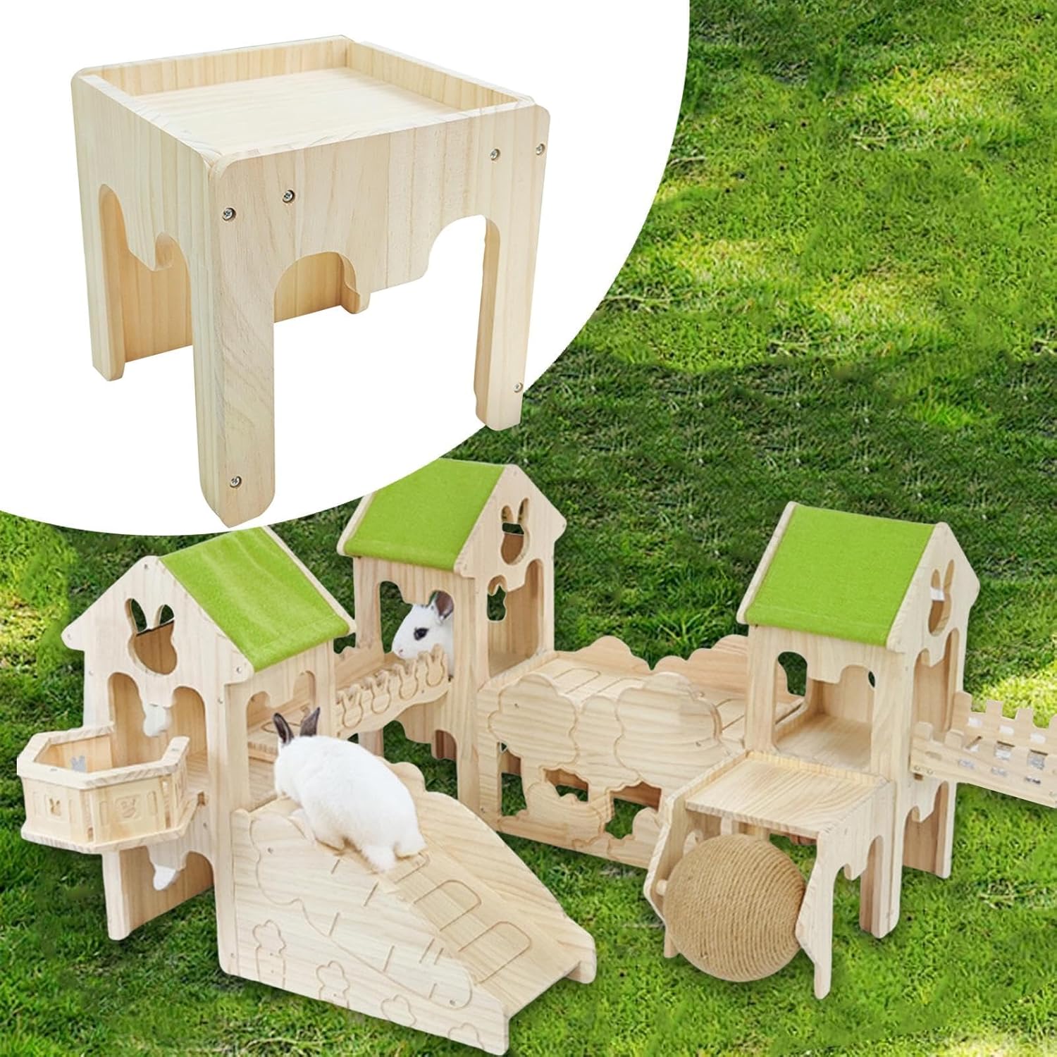 Bunny House Hamster Hideout Sturdy Hideaway Hut Small Pets Activity Toy Habitat Decor for Ferret Chinchilla Hedgehog Hiding, Style E