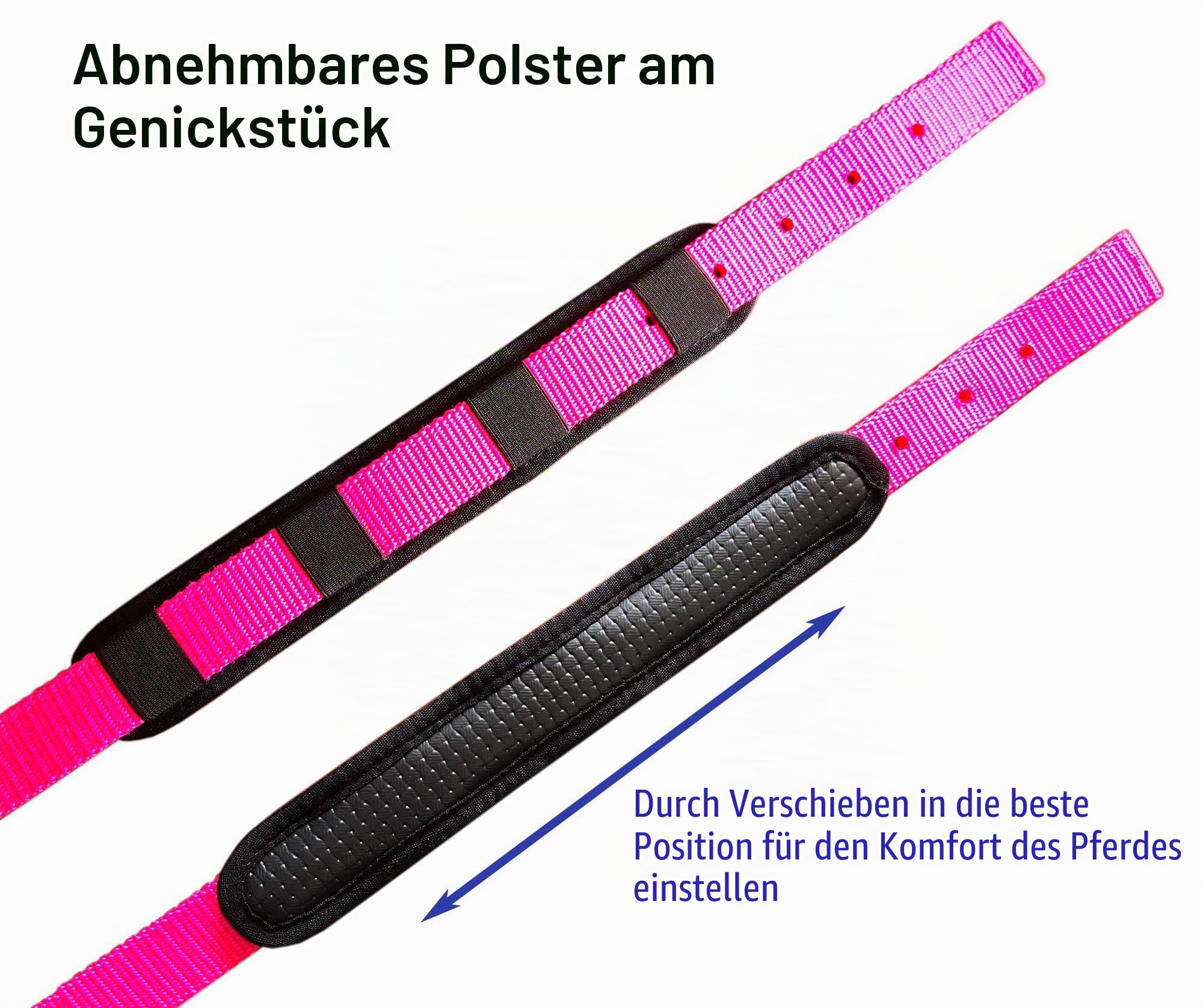 T TEKE verstellbare Pferdehalfter aus strapazierfähigem, weichem Nylon, gepolstert mit scheuerfestem Waffel-Neopren an Krone und Nase