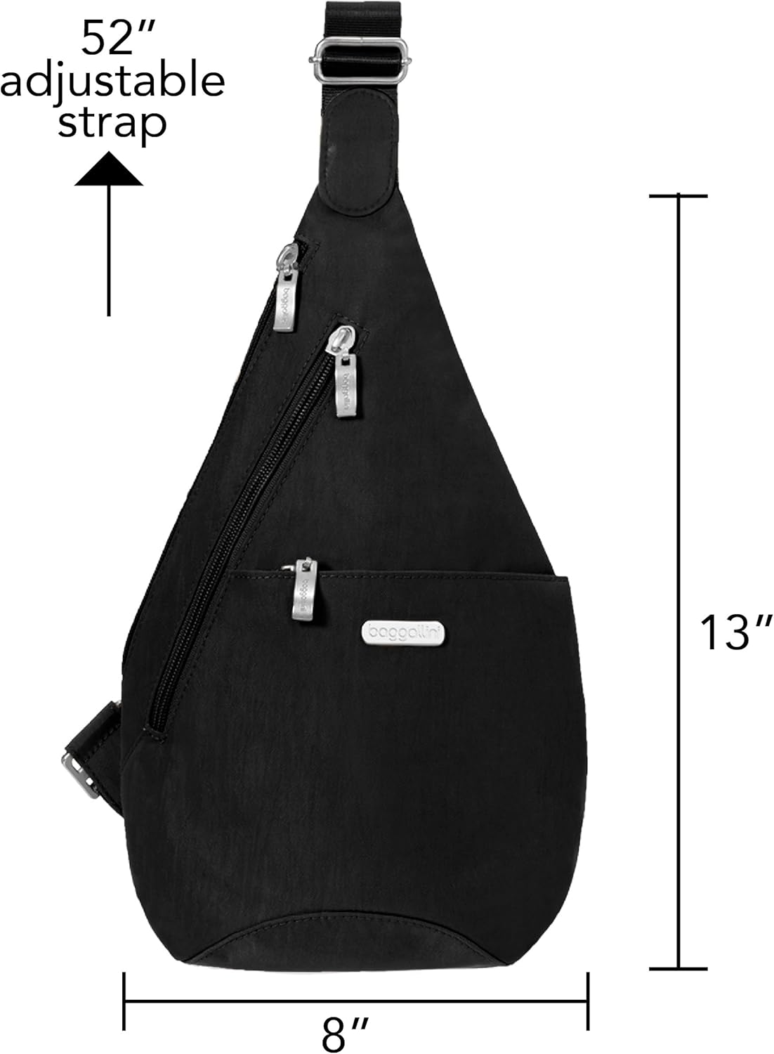 Baggallini Mini Crossbody Sling, Black/Sand, One Size One Size Black/Sand