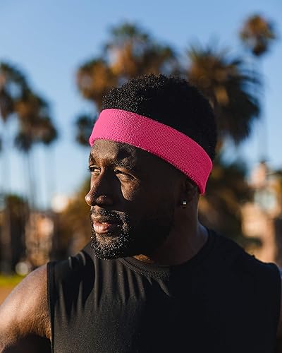 Miniatura 71 de Suddora Diadema de entrenamiento para hombres y mujeres, banda deportiva que absorbe la humedad, bandas de tela de rizo de algodón ligero para Lazo