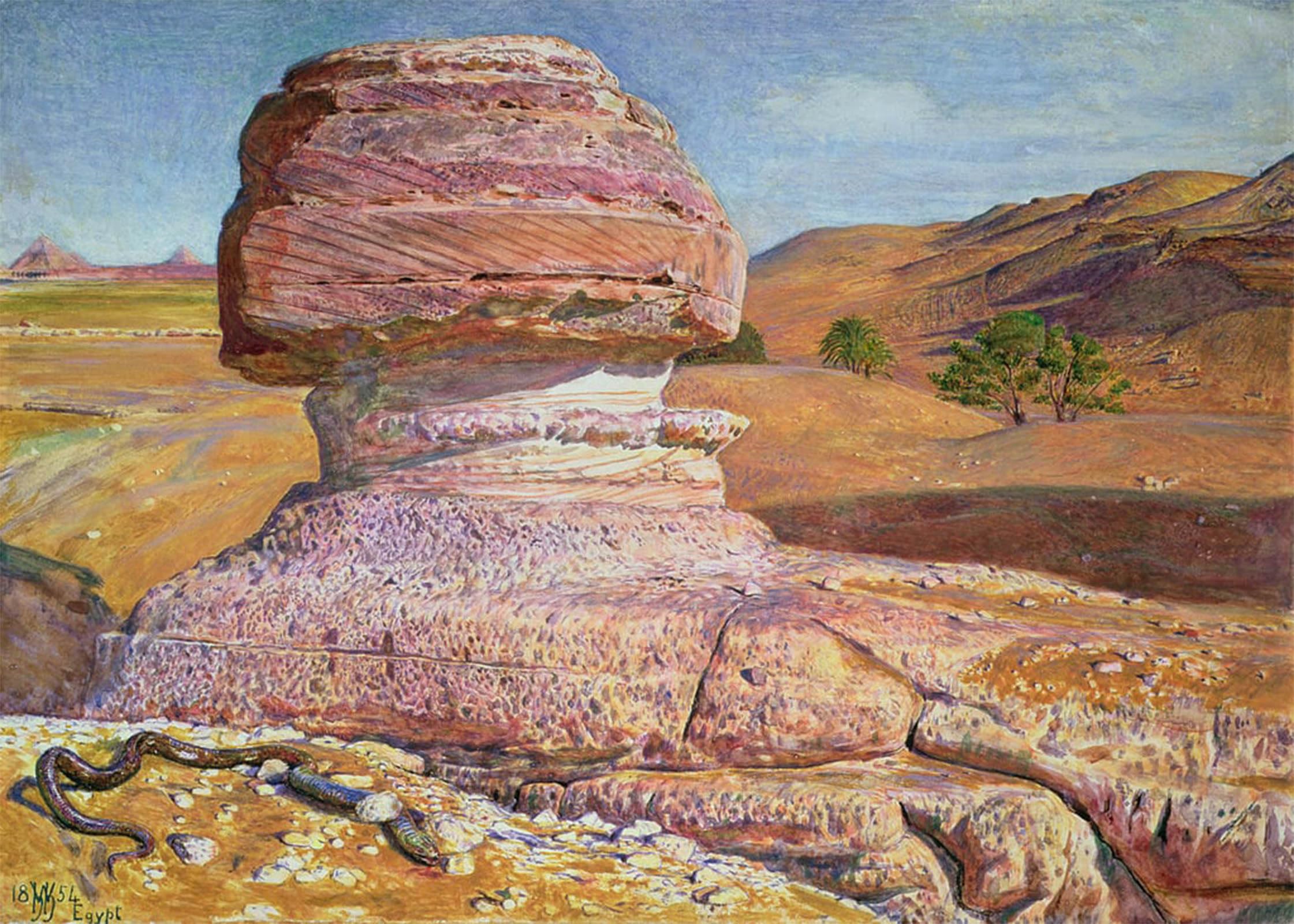 ARTXLXXBN Famous Prints Artwork Pictures Poster Painting Art the Sphinx At Gizeh by William Holman Hunt Artwork Landscape Pictures for Home Decor 60x90cm