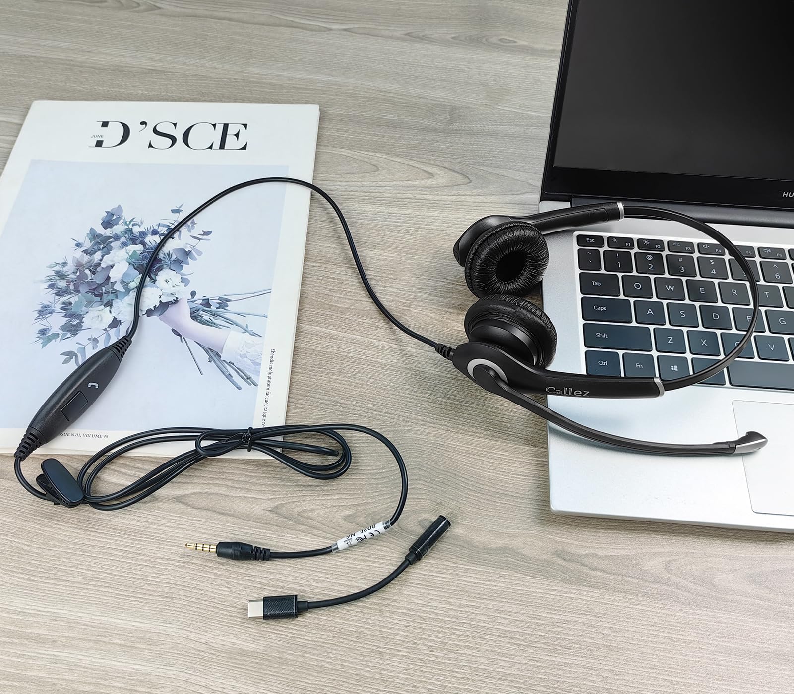 Cuffie PC 3,5mm, Cuffie Telefono Cellulare USB C con Microfono Cancellazione del Rumore, Auricolare per Computer iPad, Ufficio Business, Skype, Videoconferenza, Call Center, Chat Chiare, Ultra Comfort