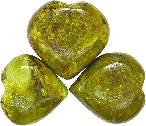 Miniatura 5 de Piedra de palma de corazón de cristal de ópalo verde, piedra de preocupación de masaje de bolsillo para equilibrio natural de chakras corporales,