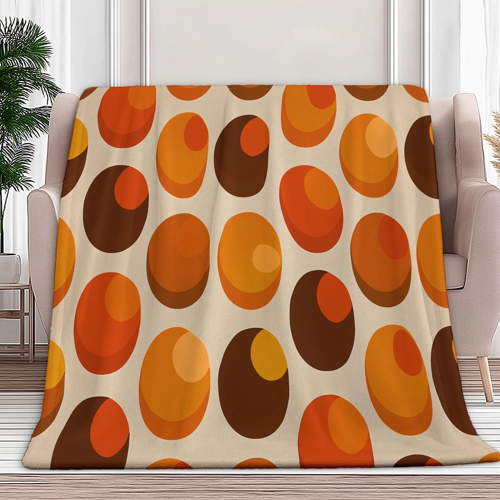 Couverture plaid polaire enfant orange pour des soirées cocooning sur le canapé