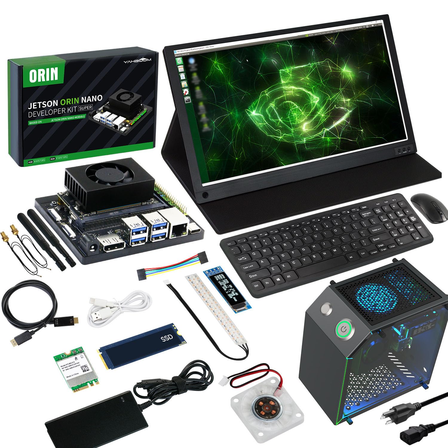 Yahboom Jetson Orin Nano Super 8GB RAM Development Kit 67 Tops,256G SSD Ubuntu 22.04 System Artificial Intelligence Robot Kit Provide ROS2 Data (Orin Nano 8GB Basic Kit) — view 14