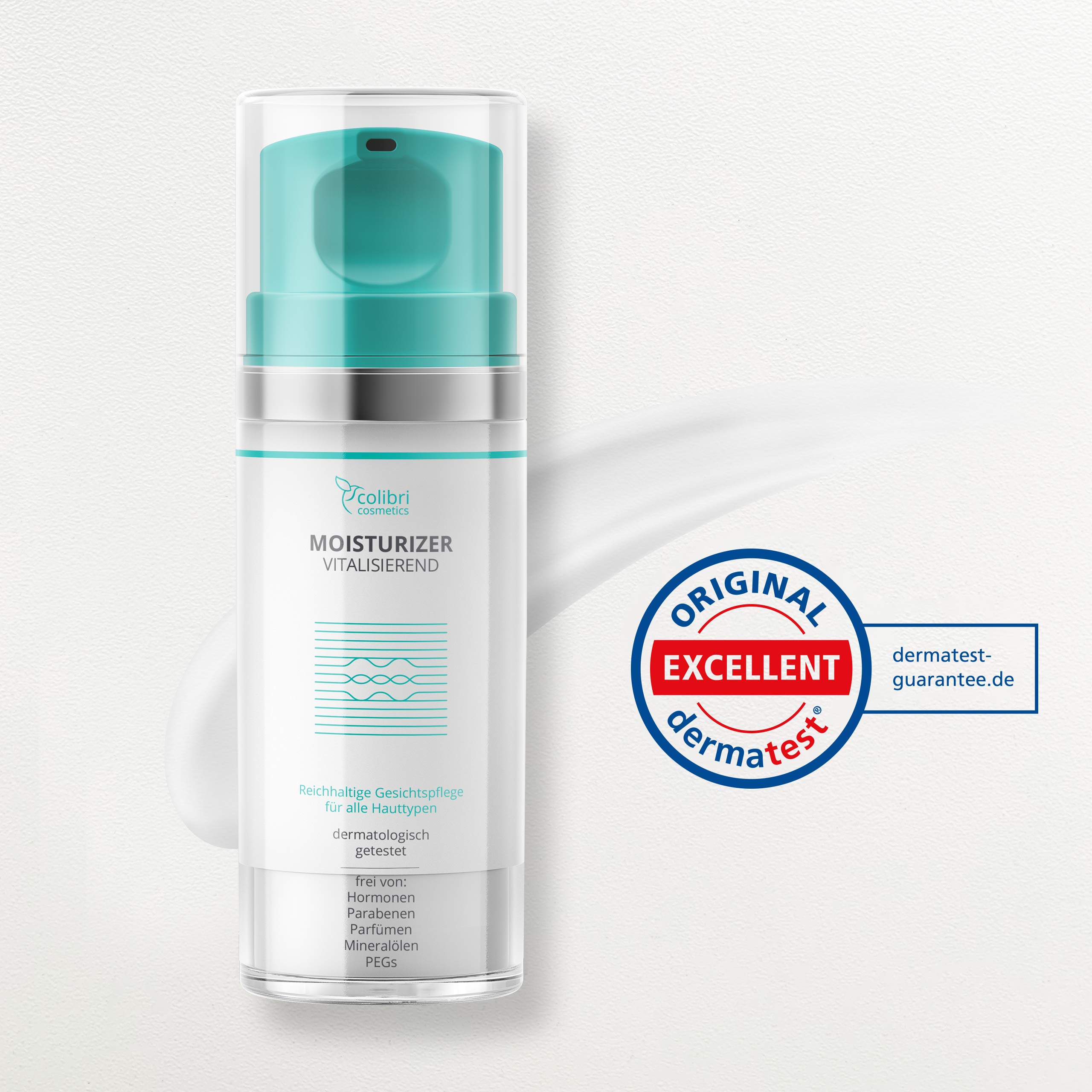 colibri cosmetics Day Cream with Hyaluron Serum and Argan Oil - Hydrating Face Cream for Women and Men - Natural Moisturiser - Made in Germany