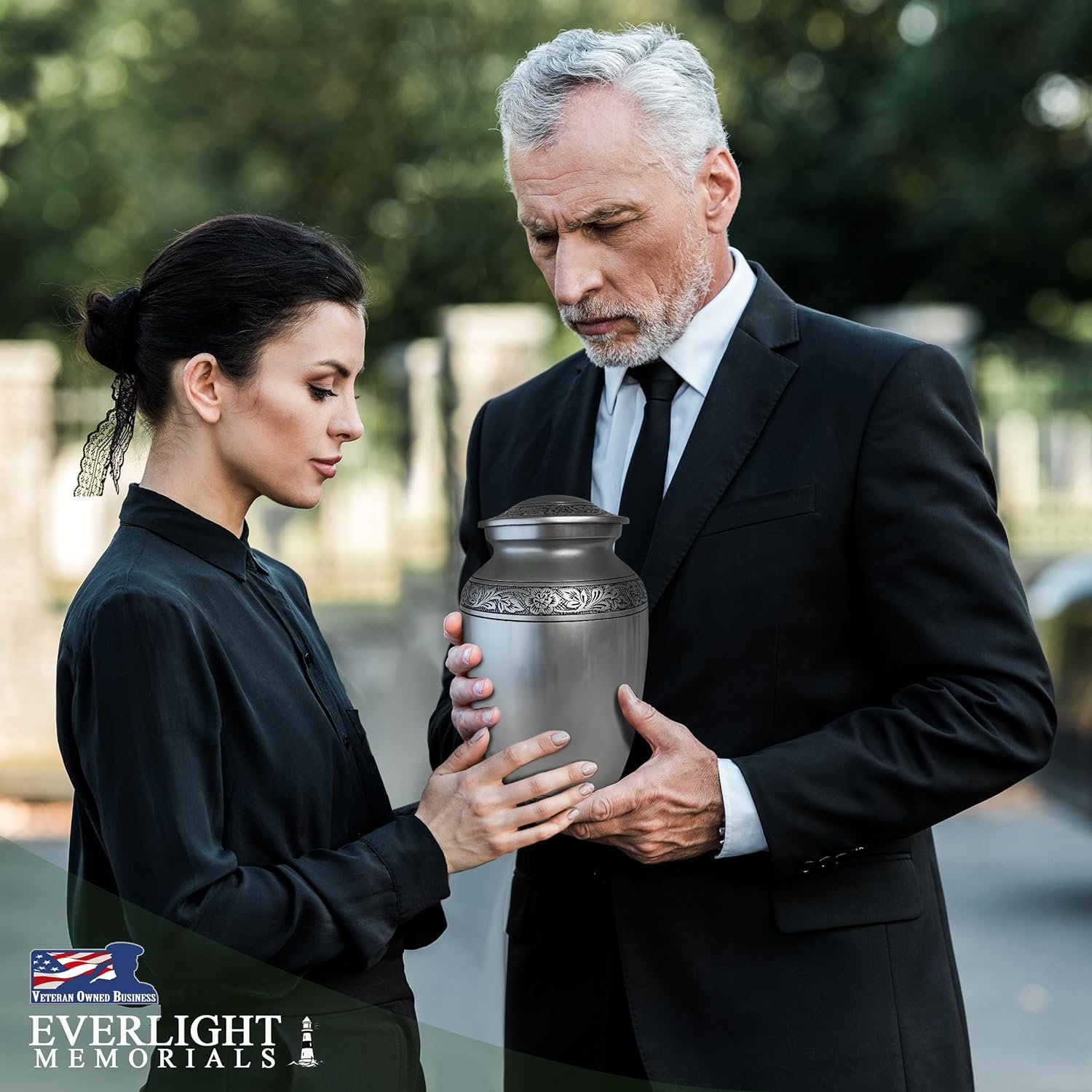 Cremation Urns for Human Ashes - Pewter Grecian Classic Large Decorative Urn for Adult Men & Women - Burial Urns for Adult Human Ashes - Image 5