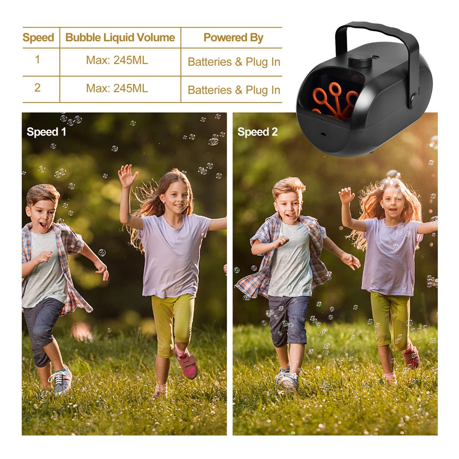 Seifenblasenmaschine Tragbare automatische Bubble Maker-Bubble-Blasende-Bubble-Bubble-Maschine for Hochzeitsbühnen- und Kinderblasenspielzeug Blasen für Hochzeiten