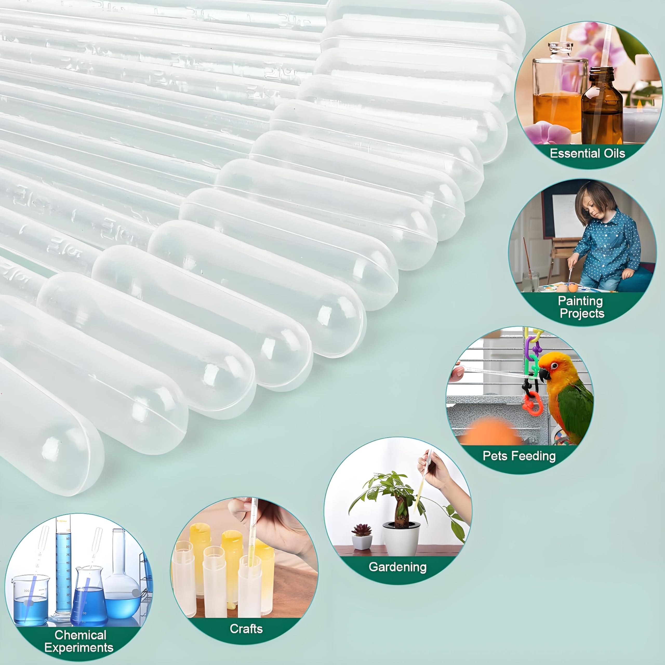 100 pipet, 3 ml, jednorazowe pipety z tworzywa sztucznego, ze skalą, do eksperymentów laboratoryjnych, do eksperymentów w klasie, perfumy, olejki eteryczne