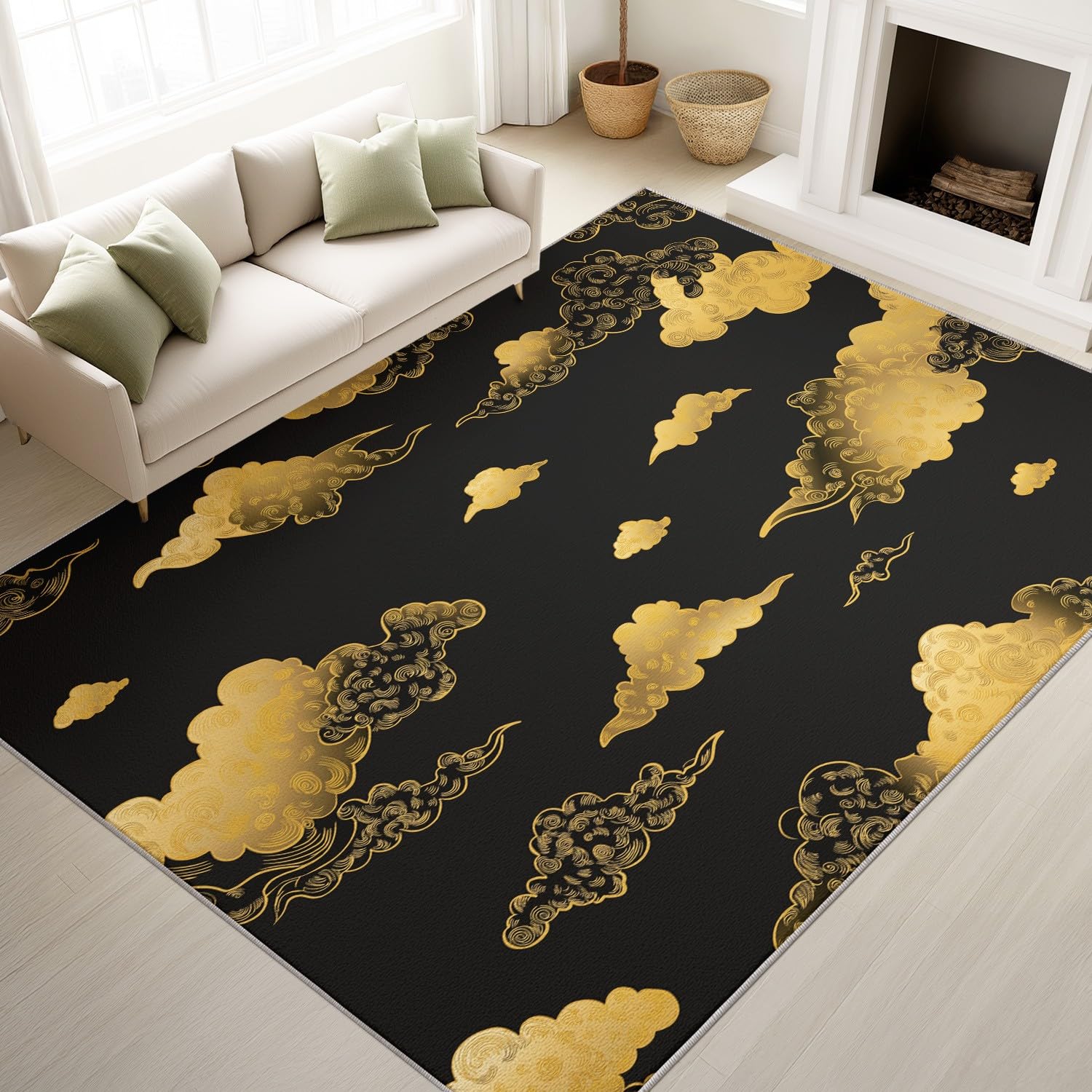 Tapis de canapé design nuages fantastiques pour salon moderne