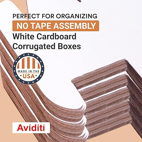 Miniatura 3 de Aviditi BINBWZ618 paquete de 50 cajas contenedoras de cartón corrugado de tapa abierta, de 18 pulgadas de largo x 6 pulgadas de ancho x 4 12