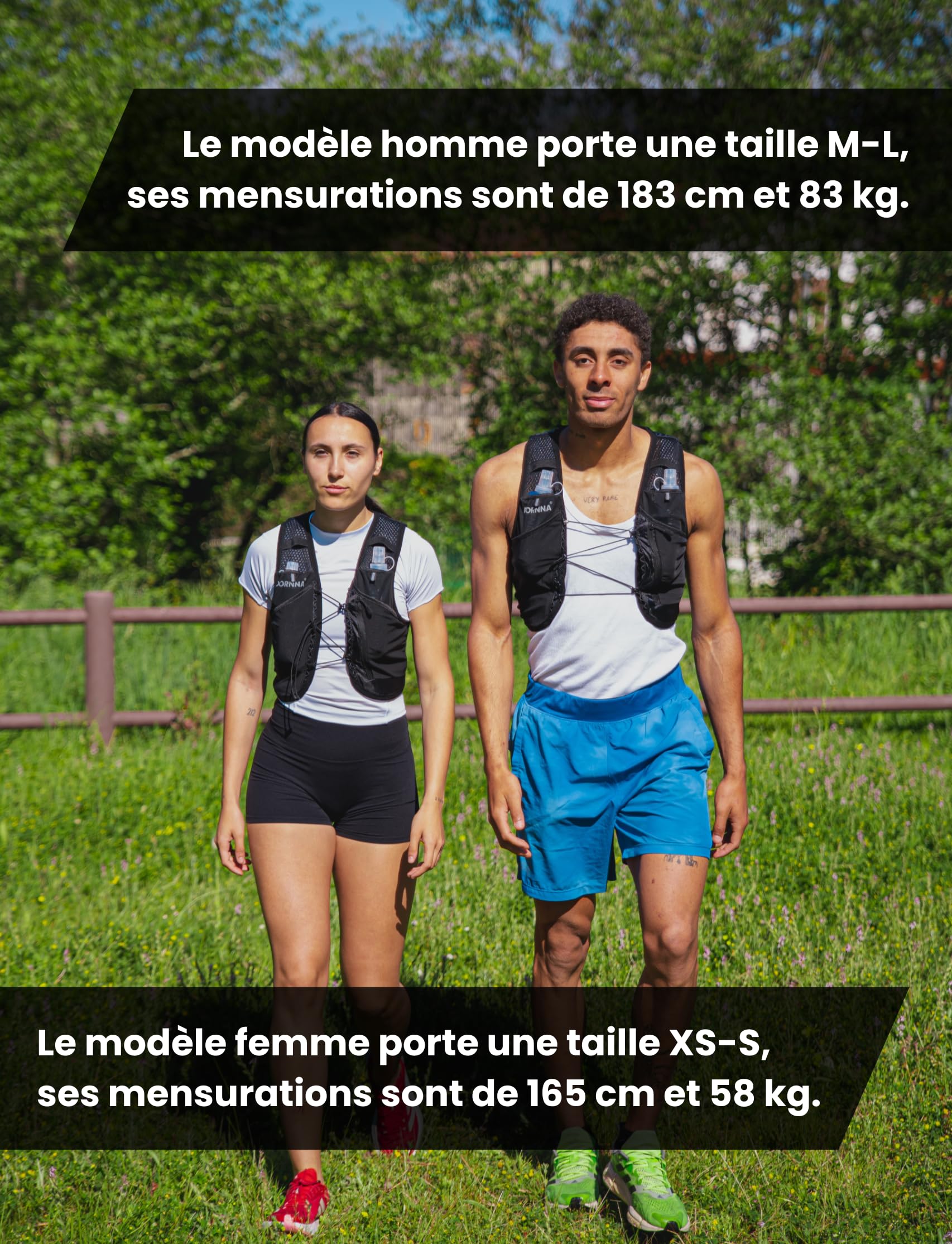 Light Edition V1 - Sac Trail + 2 PCS Gourde Souple 500 ML sans BPA, Sac Hydratation Running Homme e Femme, Gilet Hydratation.