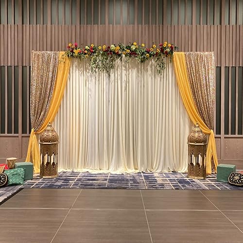 Miniatura 3 de Soporte de fondo profesional de 20 pies, soporte de fondo portátil dorado, soporte de altura ajustable para fondo de fotografía de eventos, fiestas,