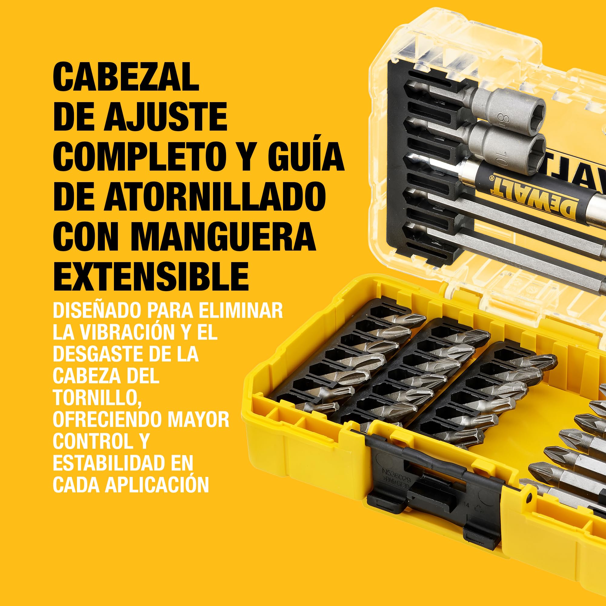 DEWALT Set de 40 Piezas para Atornillar en Estuche Compacto TOUGHCASE, DT70702
