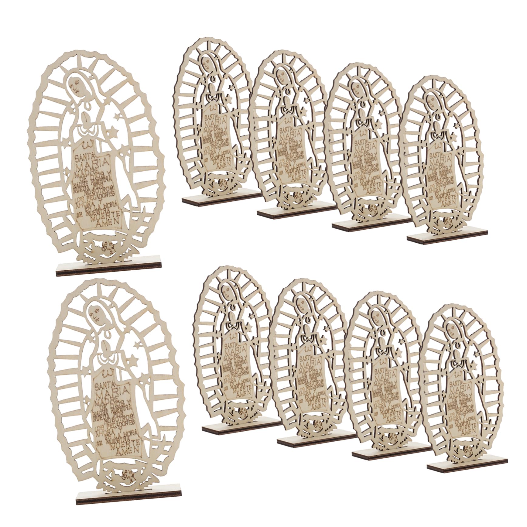 Housoutil 16pcs Hölzerne Taufstück Kernstück Für Babyparty -party Katholische Babydekoration Religiöse Party Liefert Holz Taufe Dekoration Für Innenräume