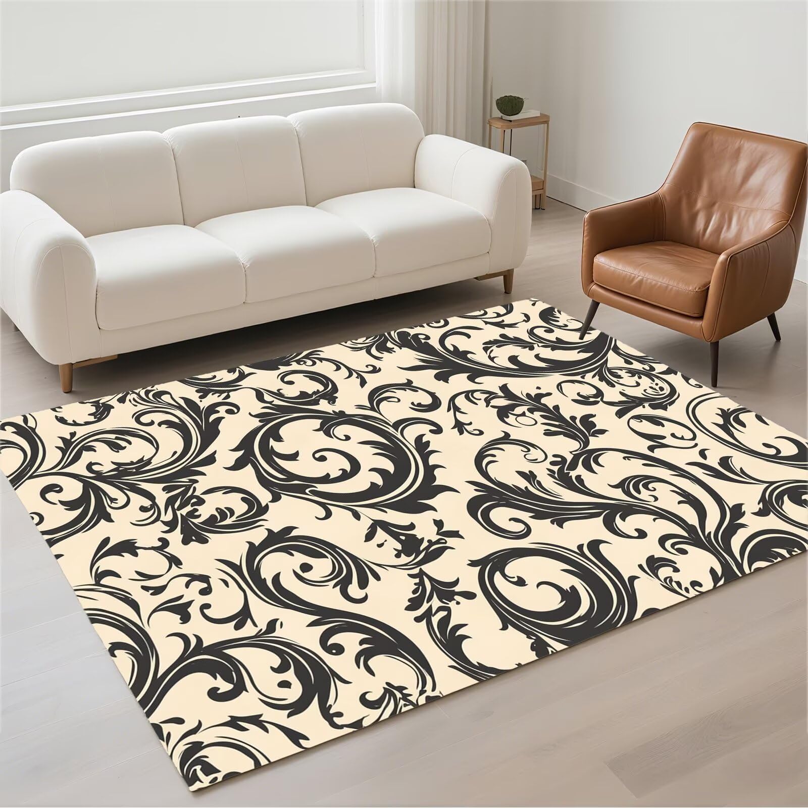 Tapis de couloir antidérapant et lavable en pile bouclée douce pour entrée moderne