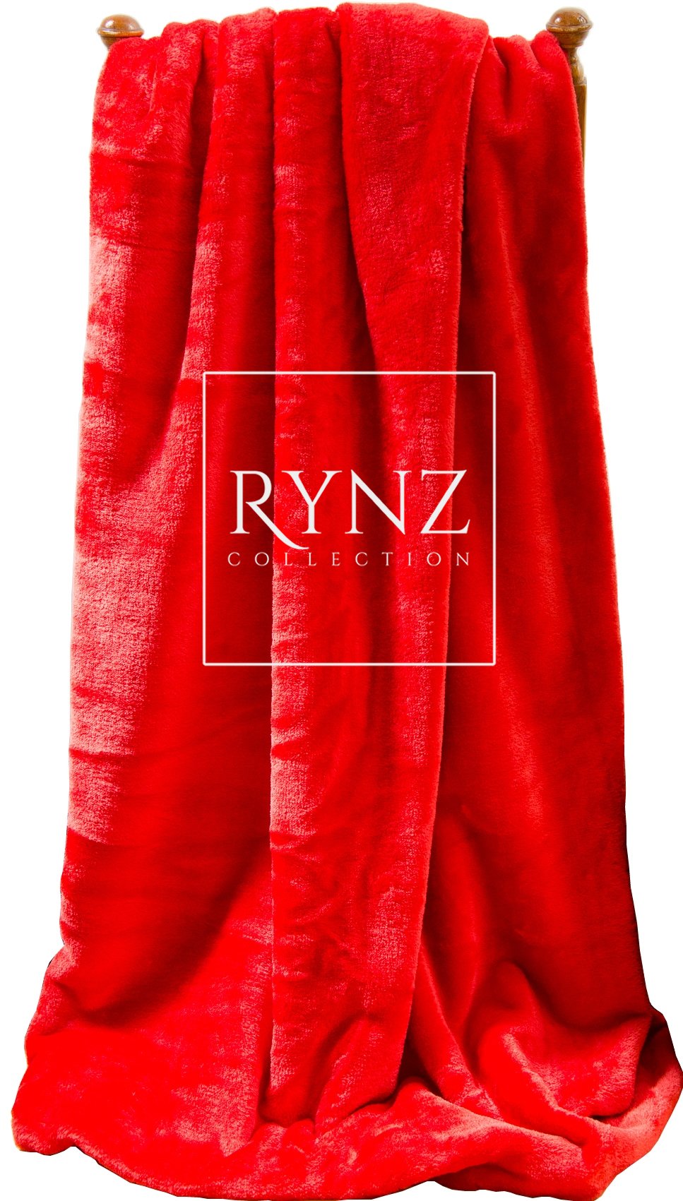 Riccardo Valeria Red Mink Faux Fur Throw, Polyester, Extra Large (200X240cm),