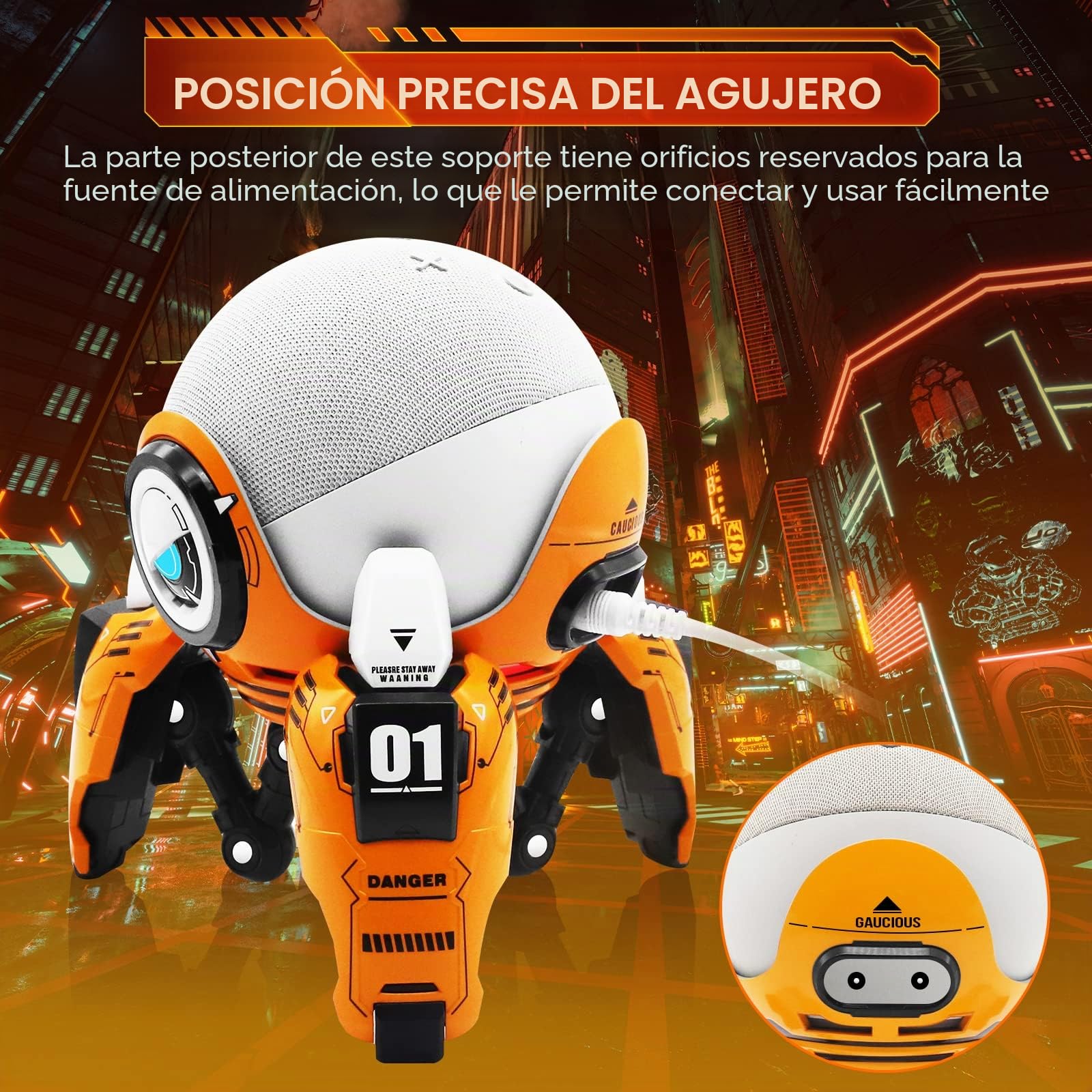 Soporte de Escritorio para Echo Dot 4a 5a Generación, Homepod Mini, Echo Dot 4a 5a Generación Diseño de Robot Exploración de Marte Versión Infantil Sin Micrófono e Interferencia de Sonido