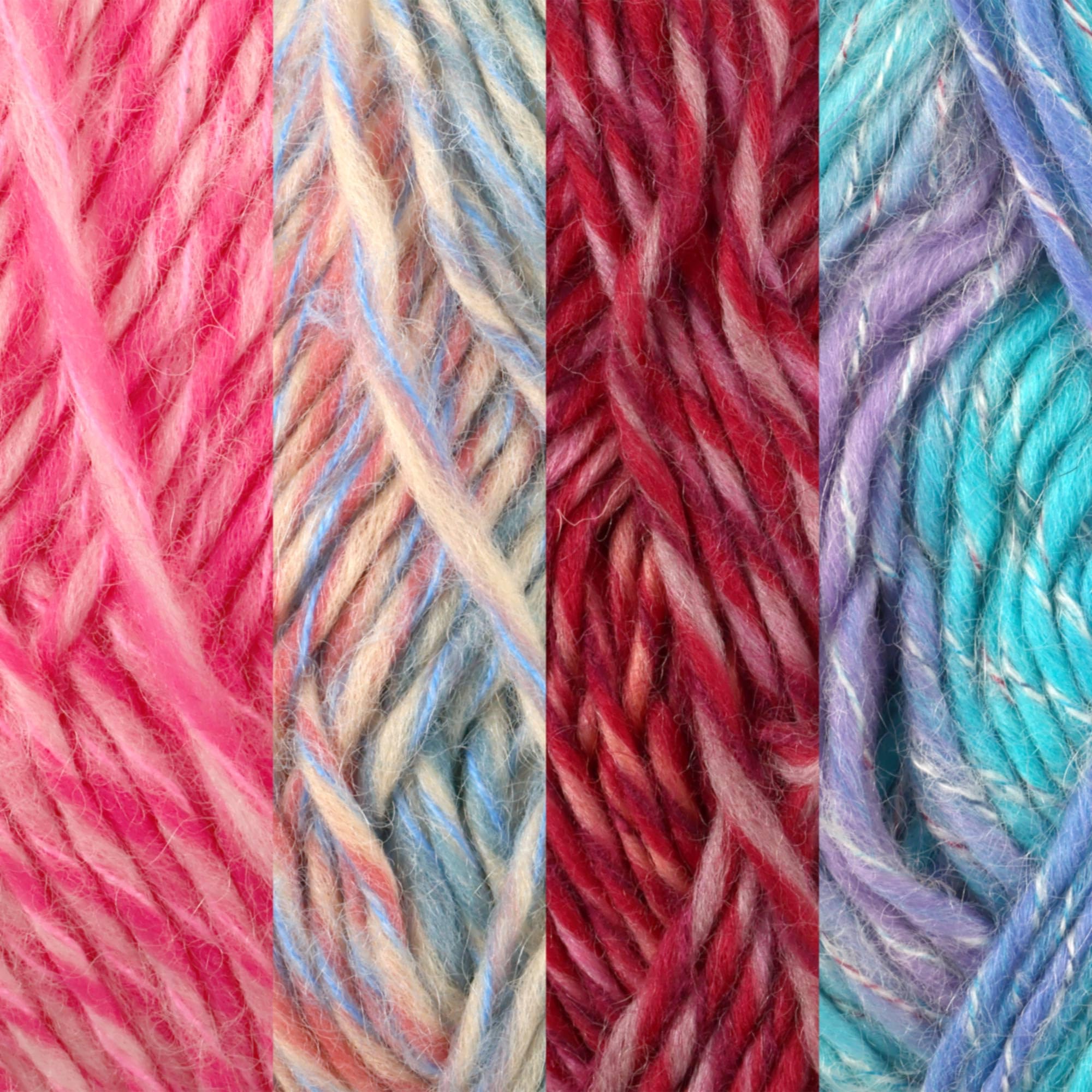 JubileeYarn - Gomitolo di lana mohair pettinato, 100 g/matassa, sfumature di rosso, 4 matasse