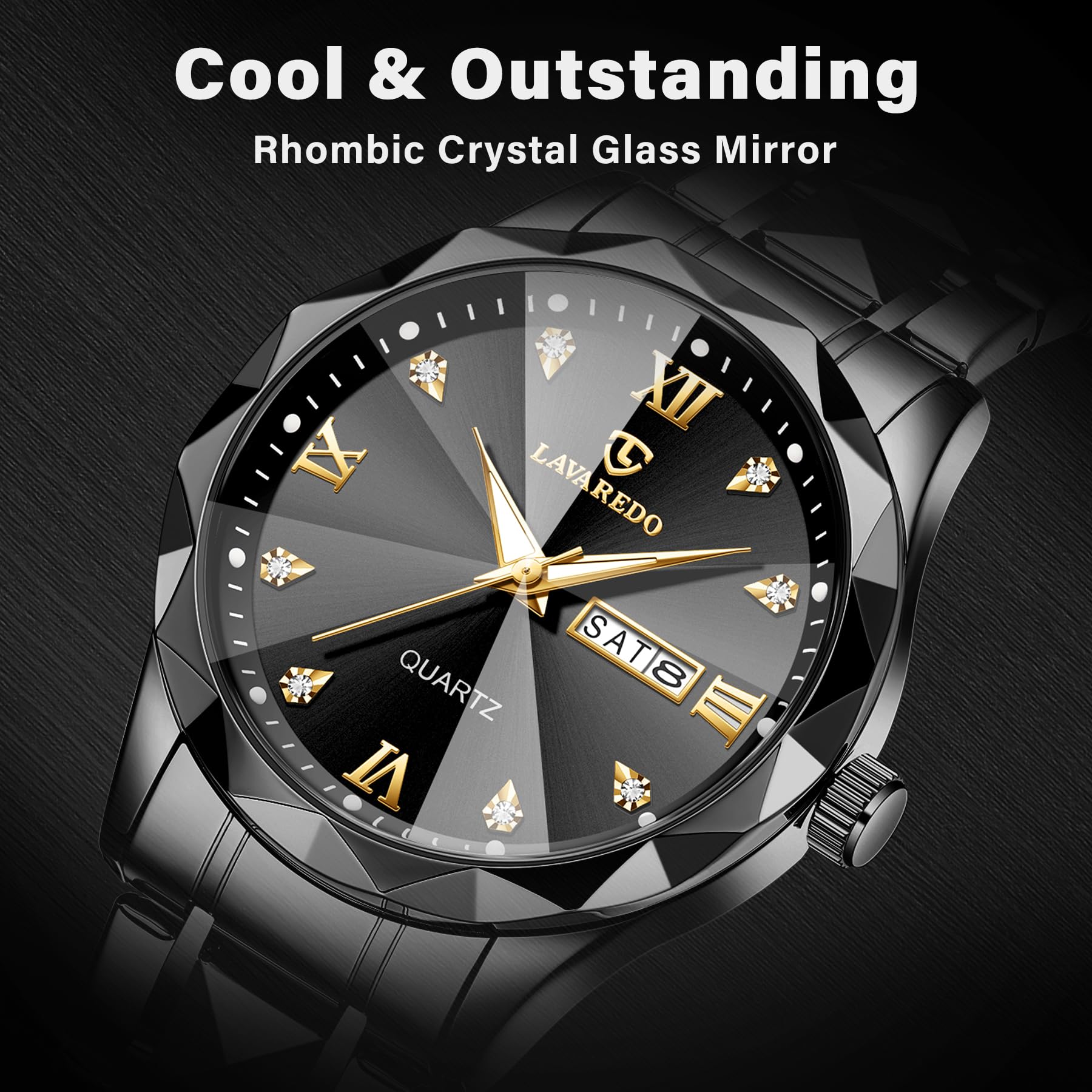 caprock Herrenuhr wasserdichte Analoge Quarzuhr mit Datum, Edelstahl, Lässiger und Modischer Stil für Männer