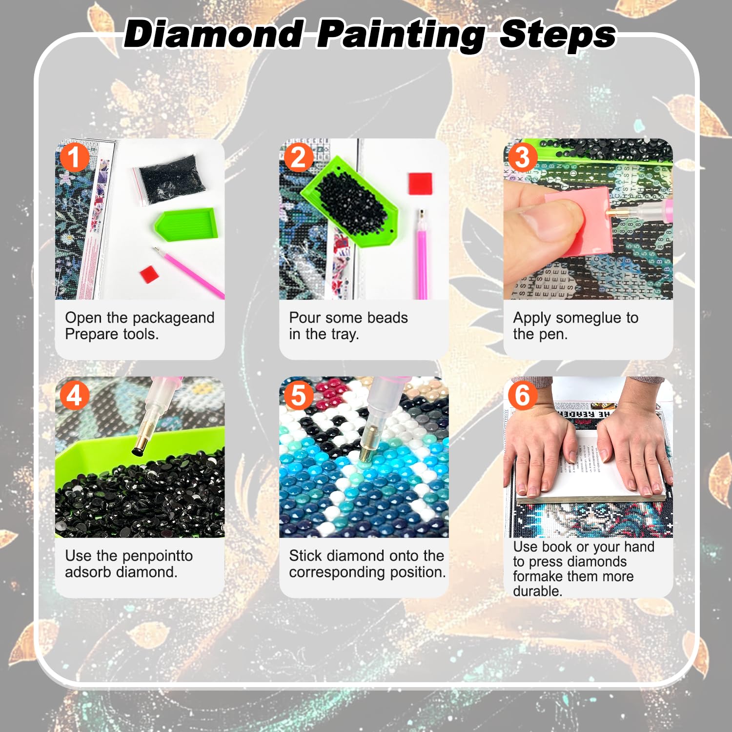 GemZono Kits de arte de diamantes de princesa para adultos, kits de pintura de diamantes para adultos principiantes, 5D para bricolaje, pintura de puntos de diamante redondos completos para decoración
