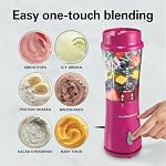 Mixeur personnel Hamilton Beach pour smoothies et shakes protéinés, mixeur portable à portion unique avec couvercle de voyage, jarre de 14 oz sans BPA, 175 W, mixeur de comptoir compact, framboise, 51131G