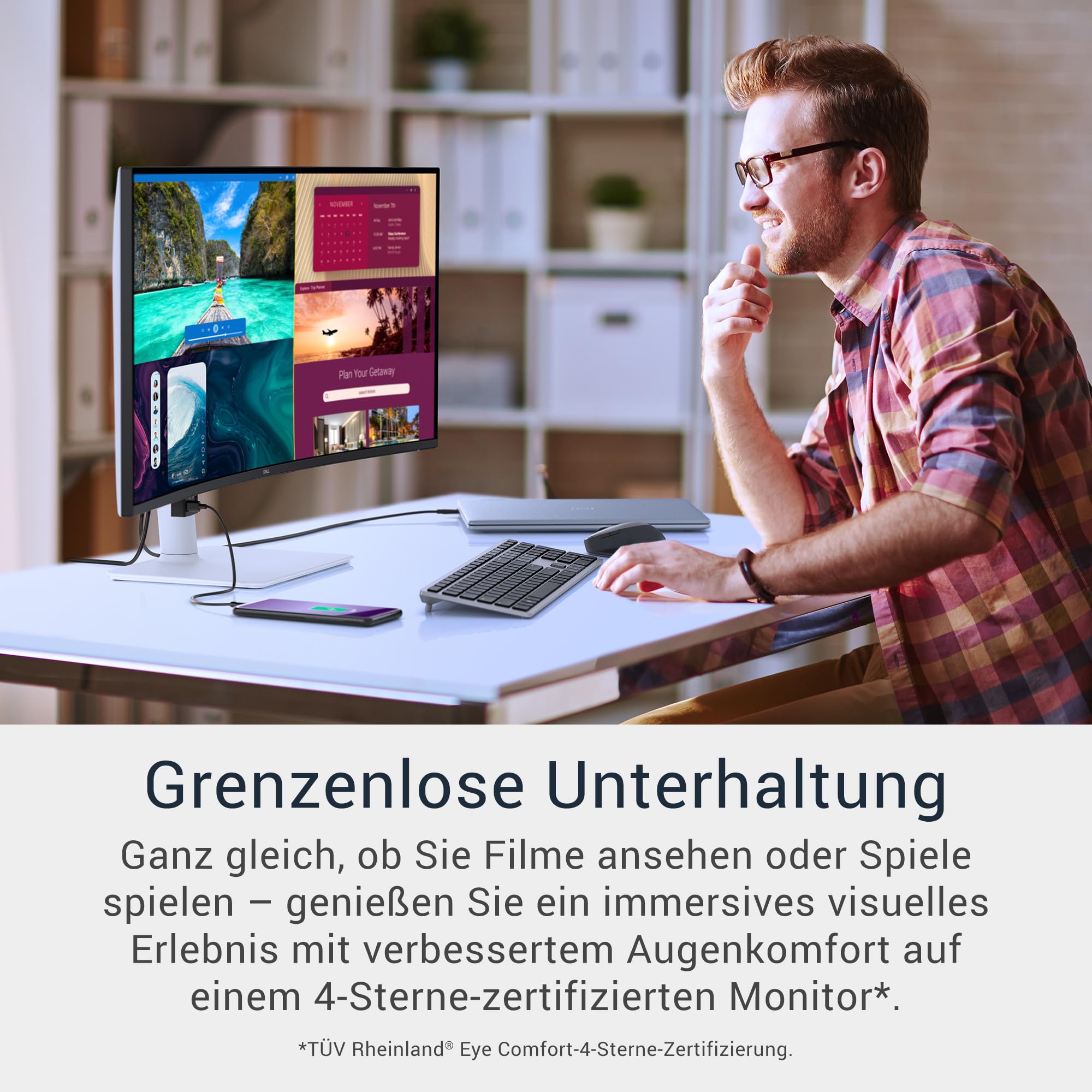 Dell S3425DW 34" Curved WQHD Monitor, 120Hz, VA, 1ms, AMD FreeSync Premium, HDR10, Höhenverstellbar