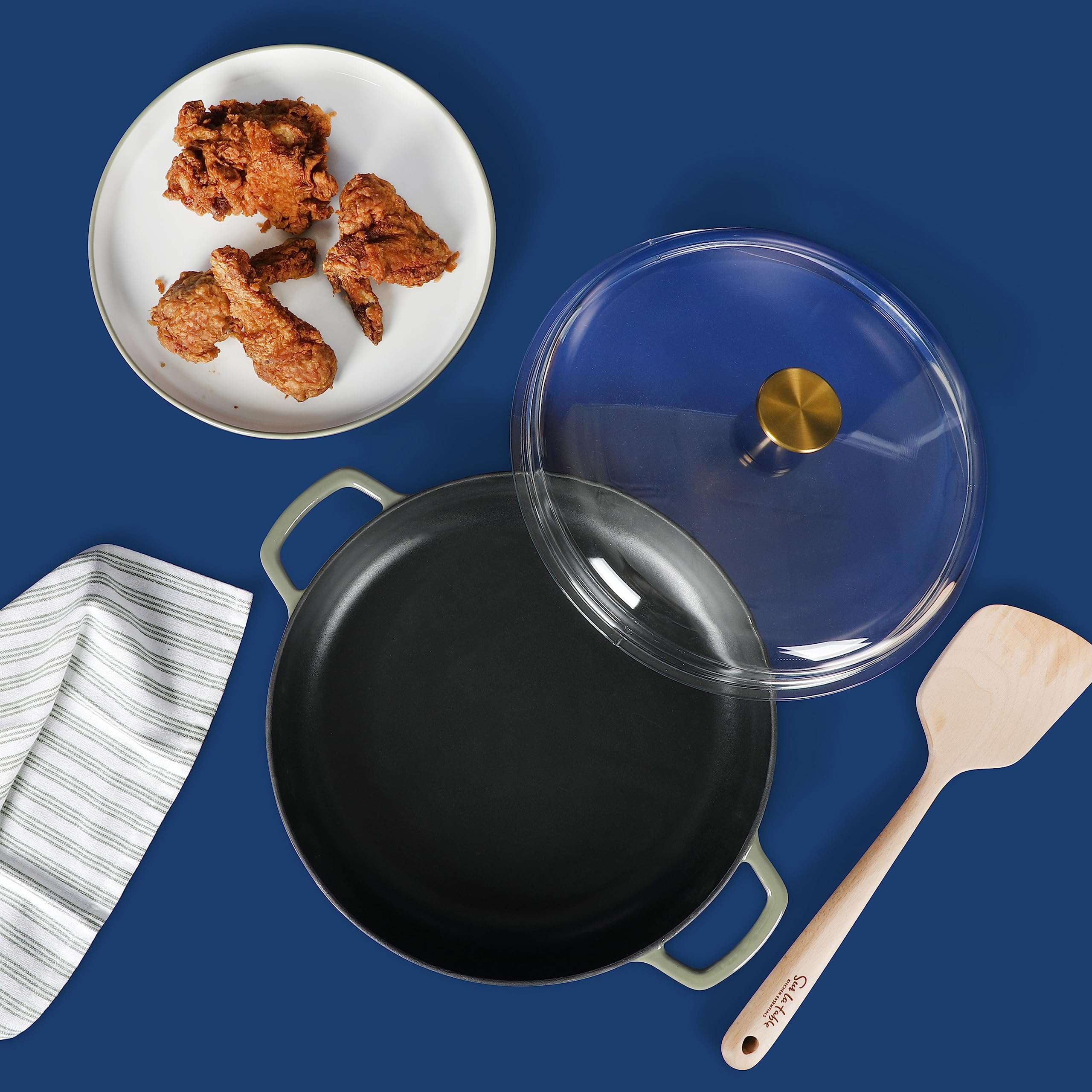 Sur La Table Enameled Cast Iron Braiser Pan -4