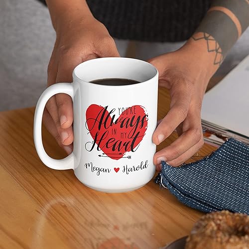 Miniatura 7 de Taza personalizada para el día de San Valentín con cita y foto de pareja dentro de 1 de 9 marcos de amor 11 o 15 onzas 9 colores regalos