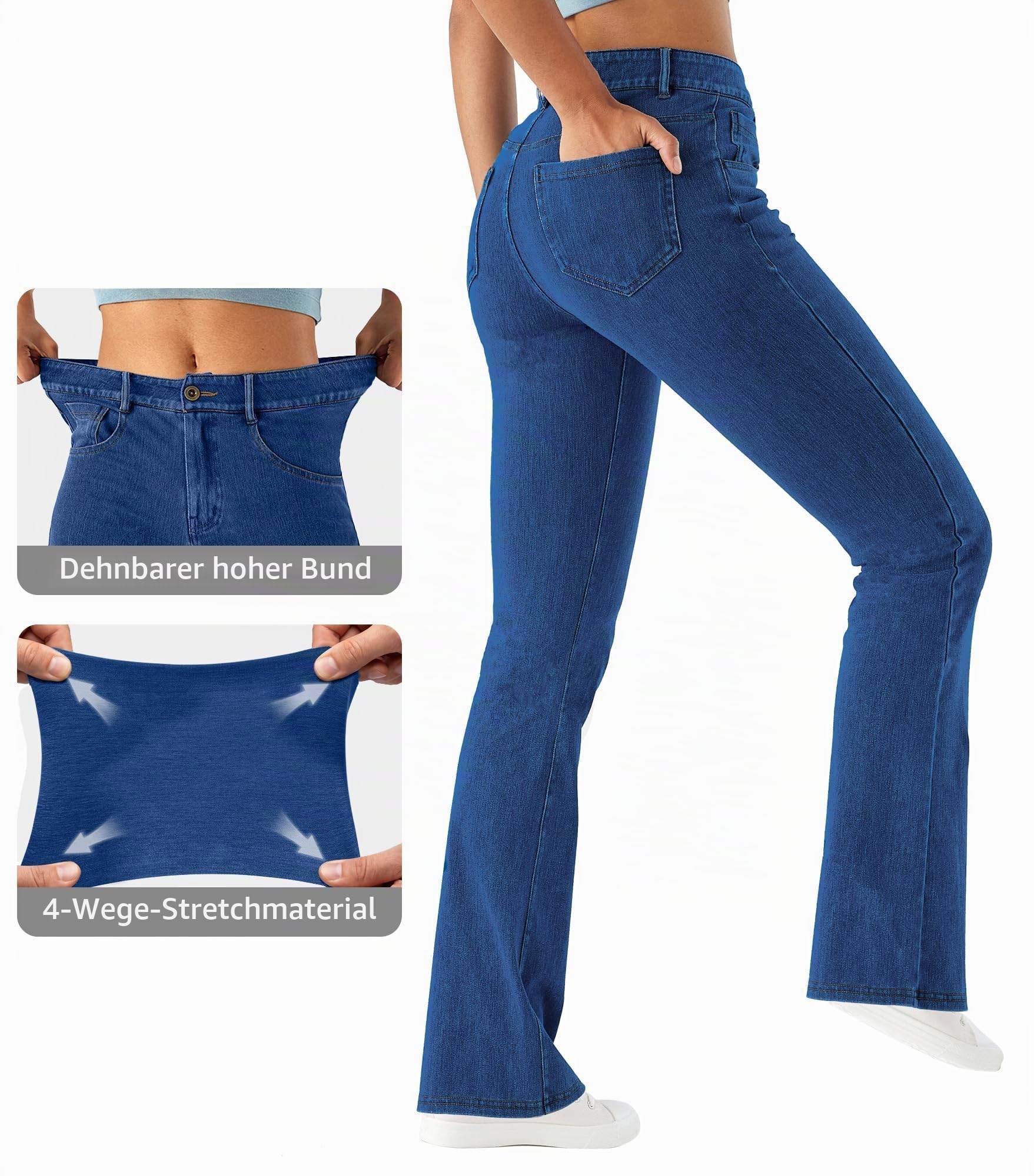 LaiEr Damen hohe Stretch Yoga Jeans,Skinny und Hüfte Heben Reißverschluss Sweatpants,Weiche und Bequeme Slight Bootcut Hose für Sport und Fitness Workout,Fashionable und Casual Match.