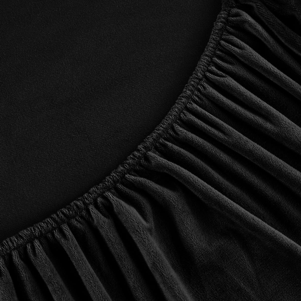 Gezu - Sábana bajera de 200 x 200 + 30 cm, color negro franela de lana y terciopelo coral, funda de colchón térmico invernal, hipoalergénica, sin planchado, dobladillo elástico sólido, puede alcanzar