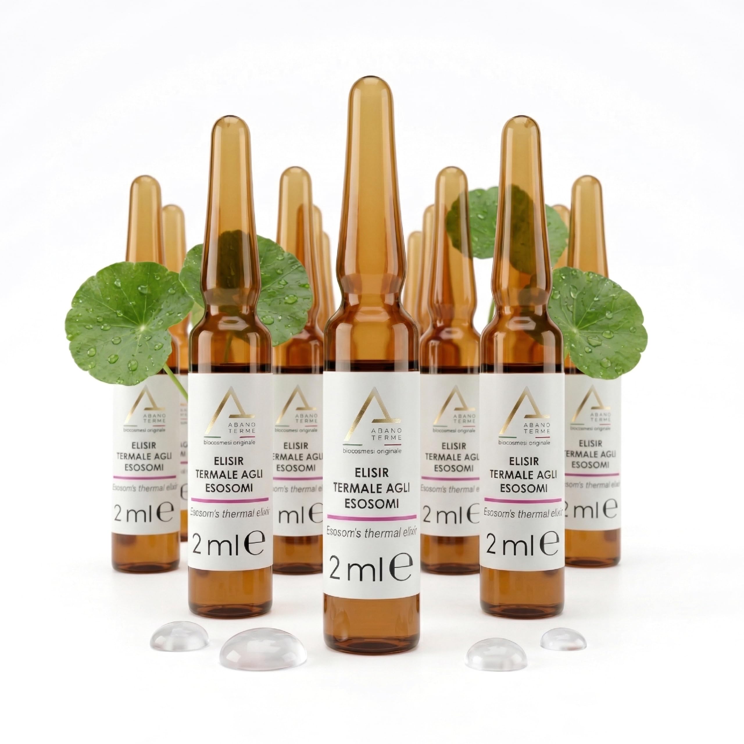 12 Fiale Siero Esosomi, Antirughe con Acido Ialuronico, Centella Asiatica, Cellule Staminali di Mela e Acqua Termale, Trattamento Viso e Collo Effetto Lifting immediato - Skincare Bio e Cruelty Free