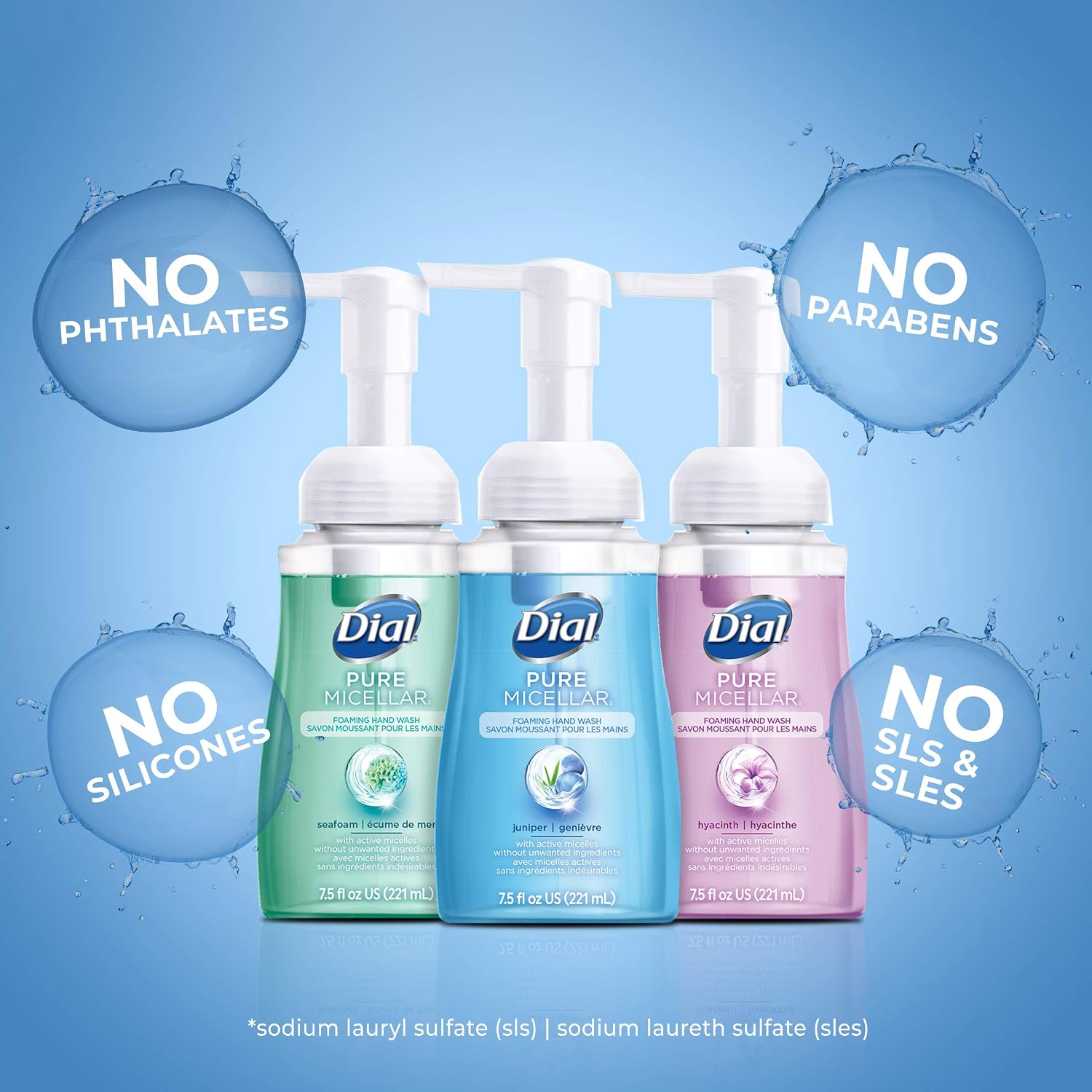 Dial Pure Micellar Foaming Hand Soap, juniper 7.5 Fl Oz (Pack of 4)