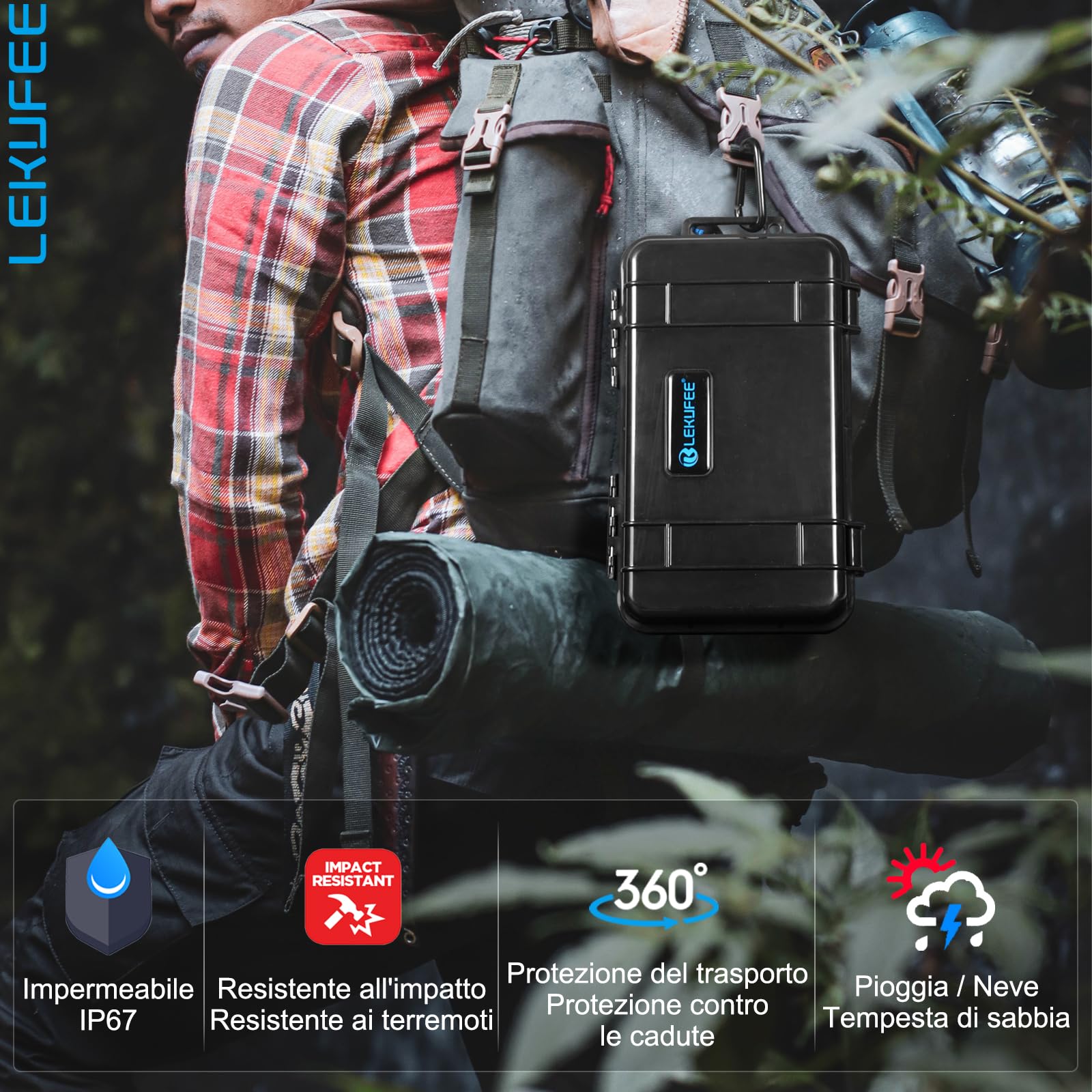 LEKUFEE Custodia Rigida Impermeabile per DJI Osmo Pocket 4, DJI Pocket 3,Combo Standard, Combo Creator, Combo Essential e Accessori (Solo borsa)